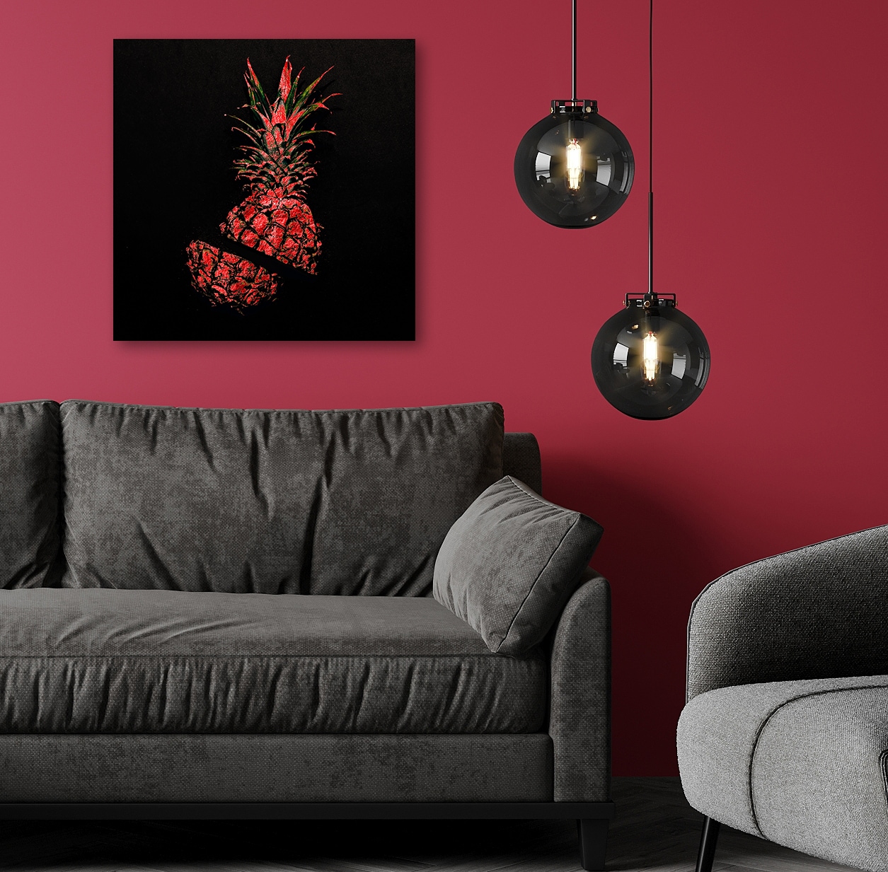 my home Acrylglasbild "Ananas - Acrylbilder mit Blattgold veredelt" Ananas günstig online kaufen