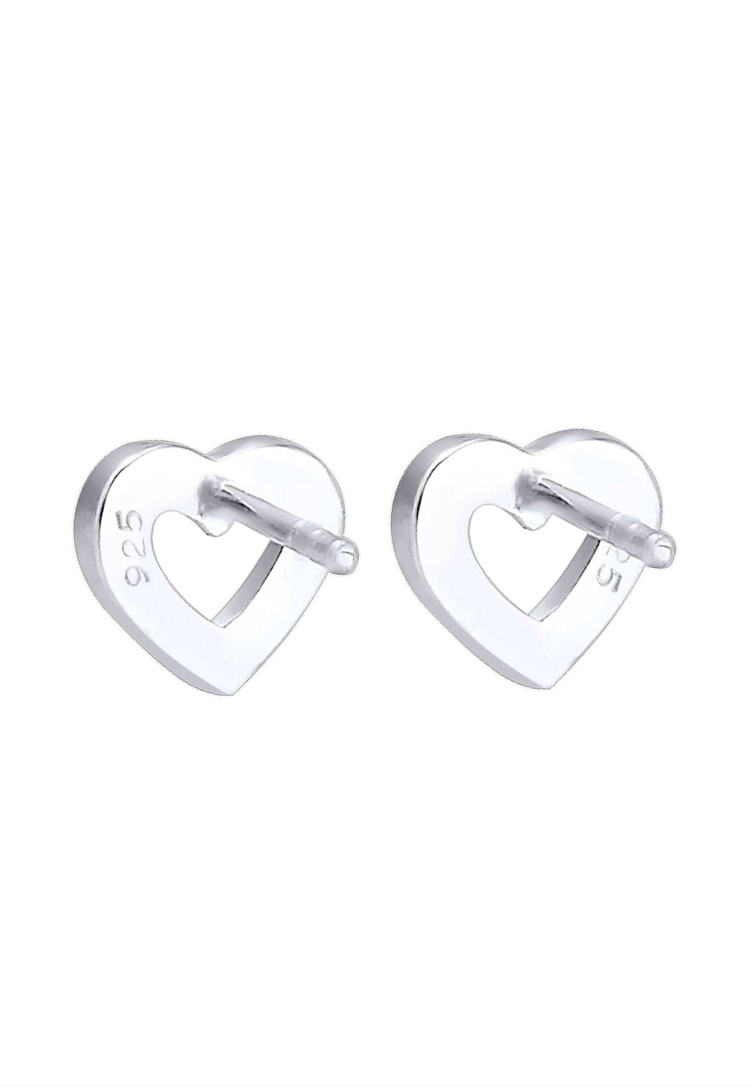 Elli Paar Ohrstecker »Ohrstecker Herz Glas Kristalle Weiß 925 Sterling Silber«