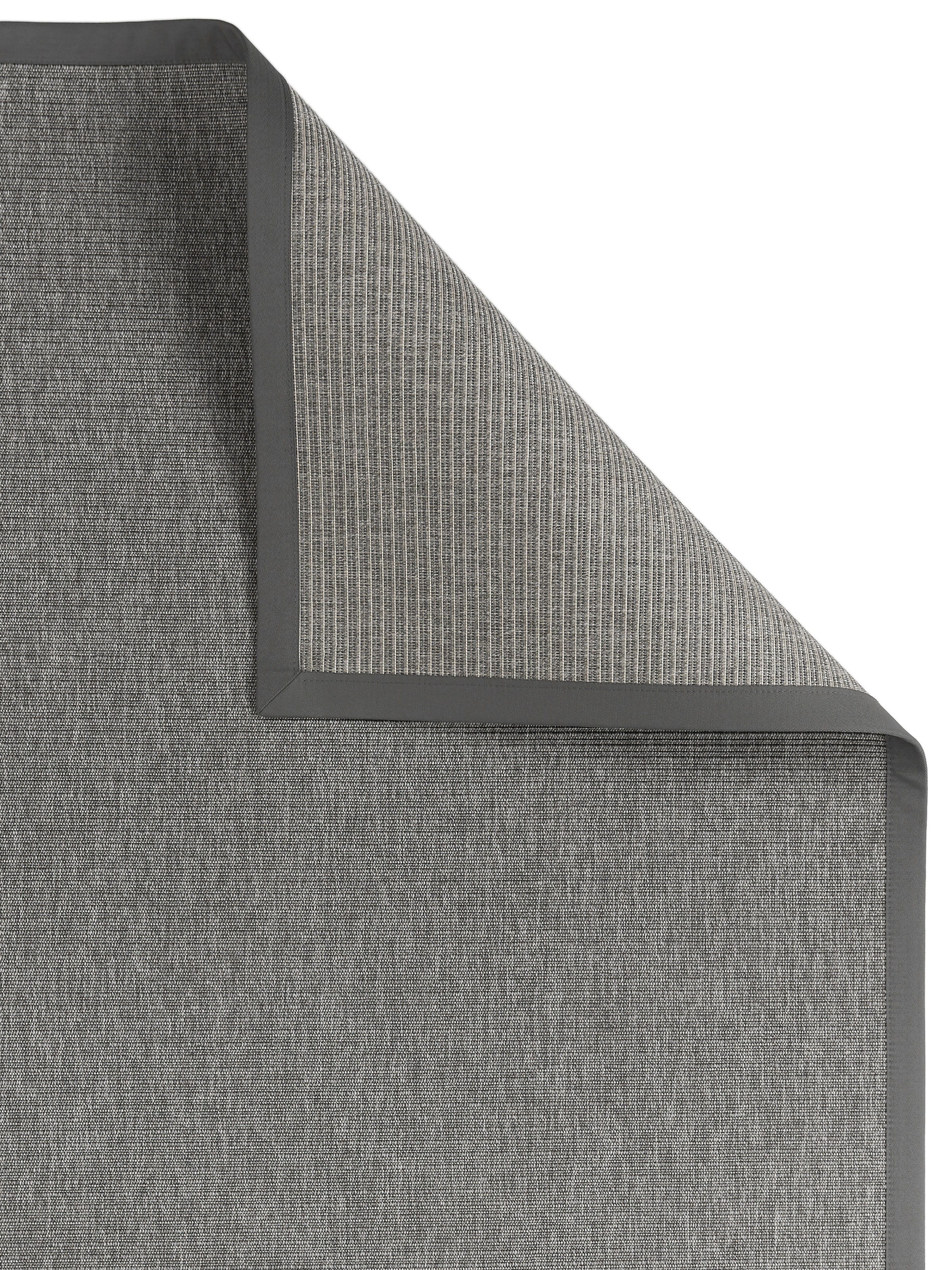 Teppich DEKOWE "Basic S2 Duo", platinfarben, B:80cm H:10mm L:250cm, Kunstfaser, Teppiche, Teppich, meliert, leichte Streifen, mit Bordüre, In- und Outdoor geeignet 3