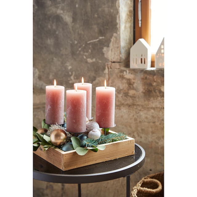Creativ deco Adventsleuchter »Weihnachtsdeko«, (1 St.), für 4 Kerzen, ideal  als Adventsleuchter bestellen | BAUR