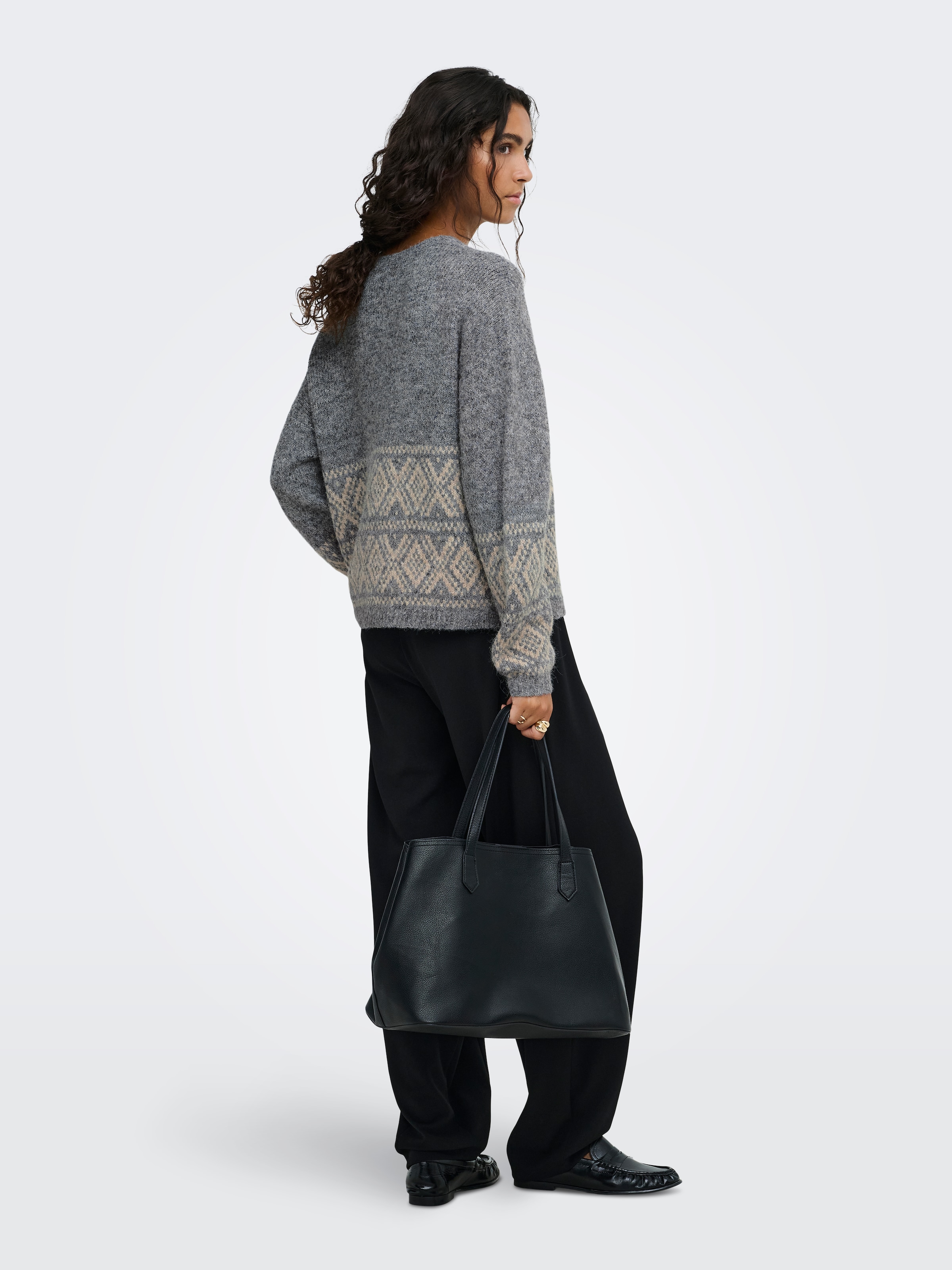 JDY Strickpullover »JDYDINA L/S ON FAROE ISLAND PULLOVE KNT« Materialmix