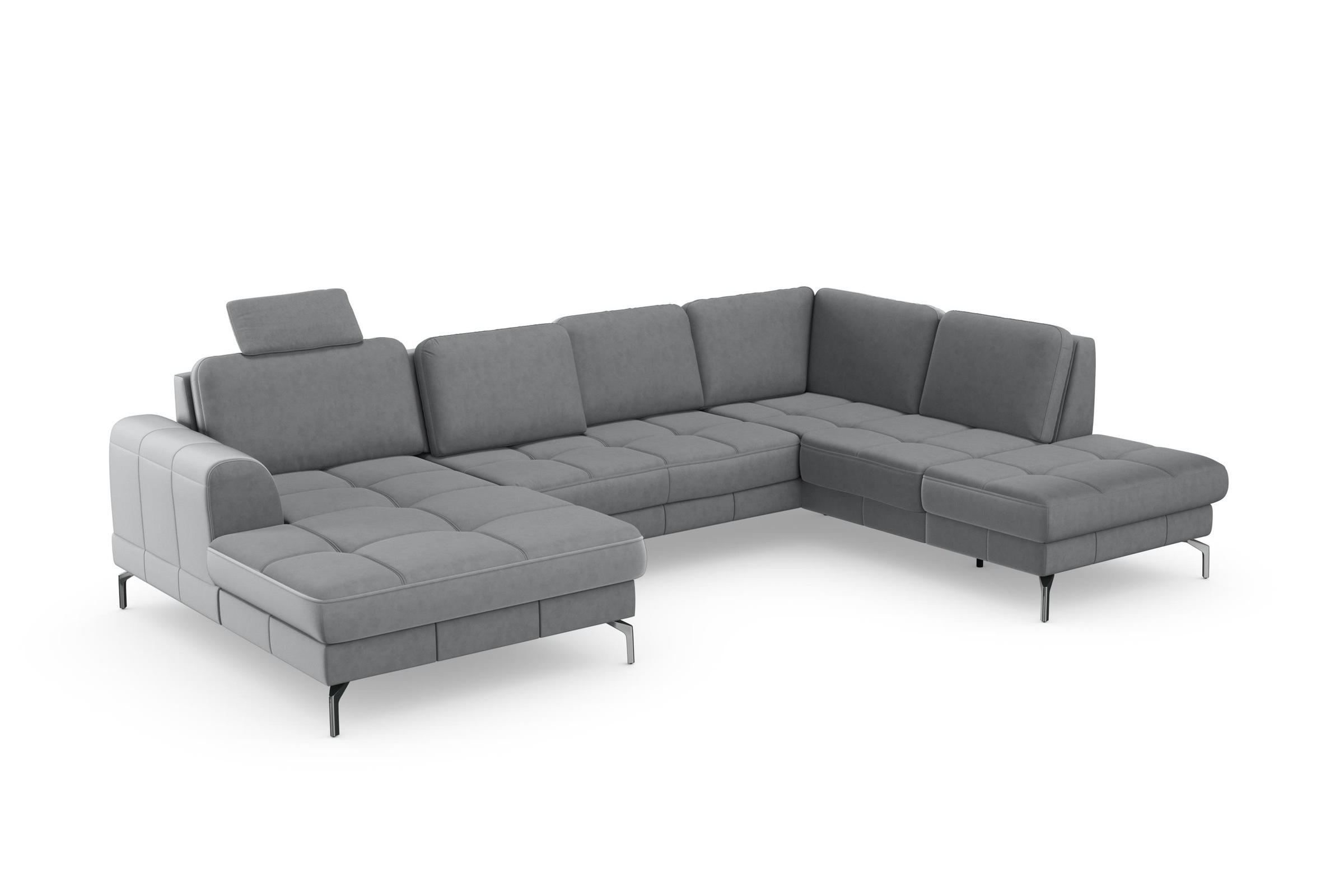 sit&more Wohnlandschaft »Bendigo U-Form«, inklusive Sitztiefenverstellung, Bodenfreiheit 15 cm, in 2 Fußfarben