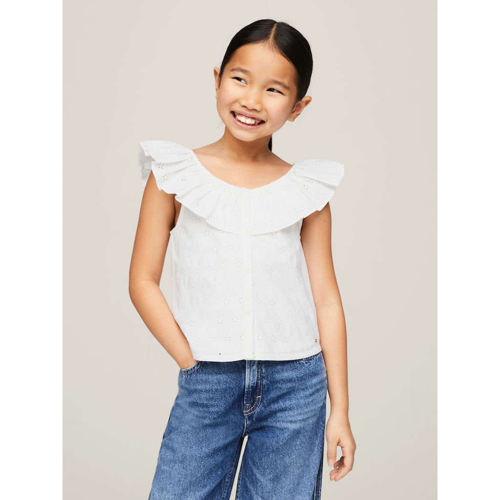 Tommy Hilfiger Babydollshirt »BRODERIE ANGLAISE FRILL TOP«