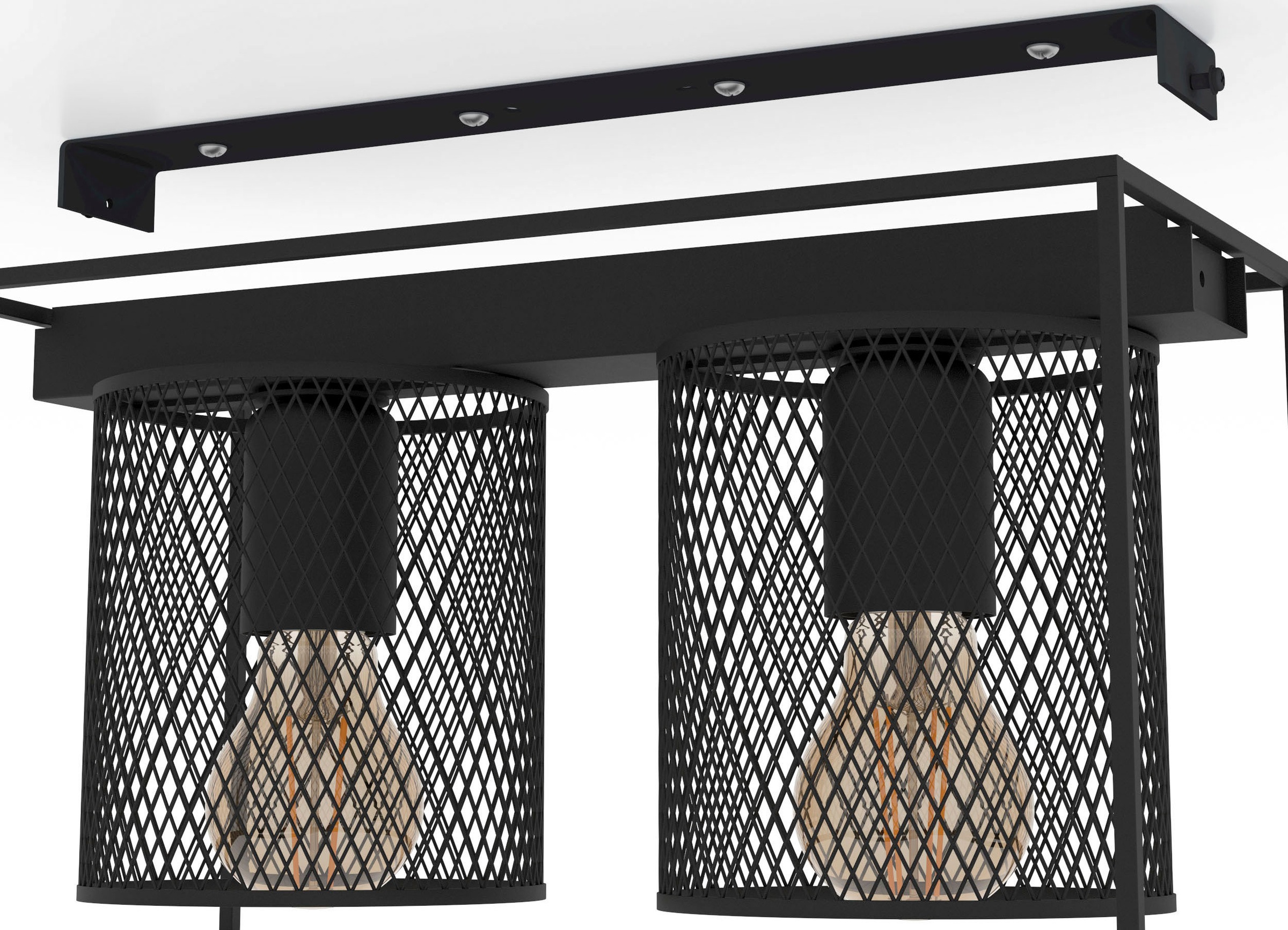 EGLO Deckenleuchte »CATTERICK«, Leuchtmittel E27 | Leuchtmittel wechselbar-ohne Leuchtmittel, Deckenleuchte in schwarz aus Stahl - exkl. E27 - 40W