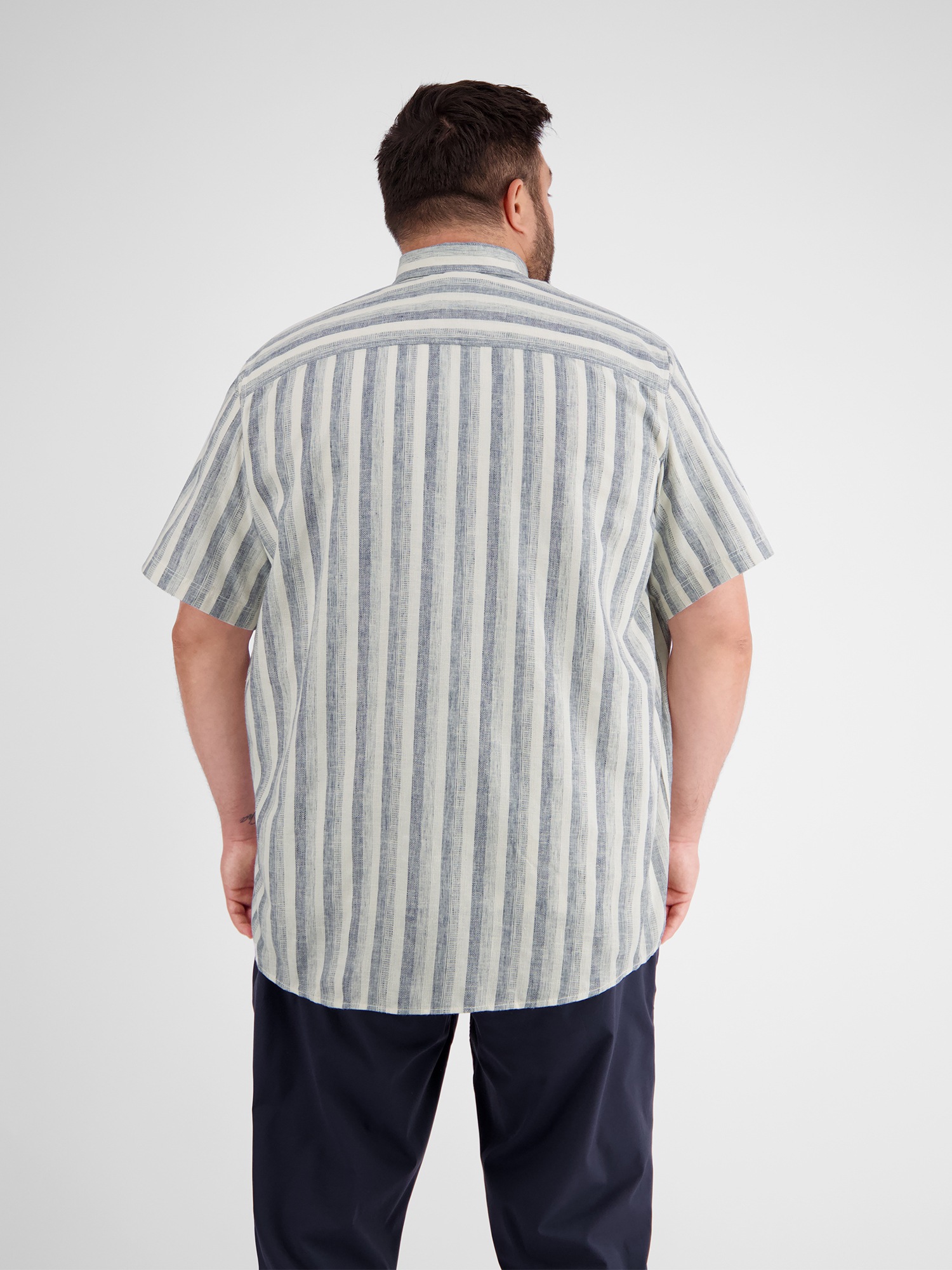 LERROS Kurzarmhemd "Halbarmhemd in Übergrößen aus gestreifter Strukturquali günstig online kaufen