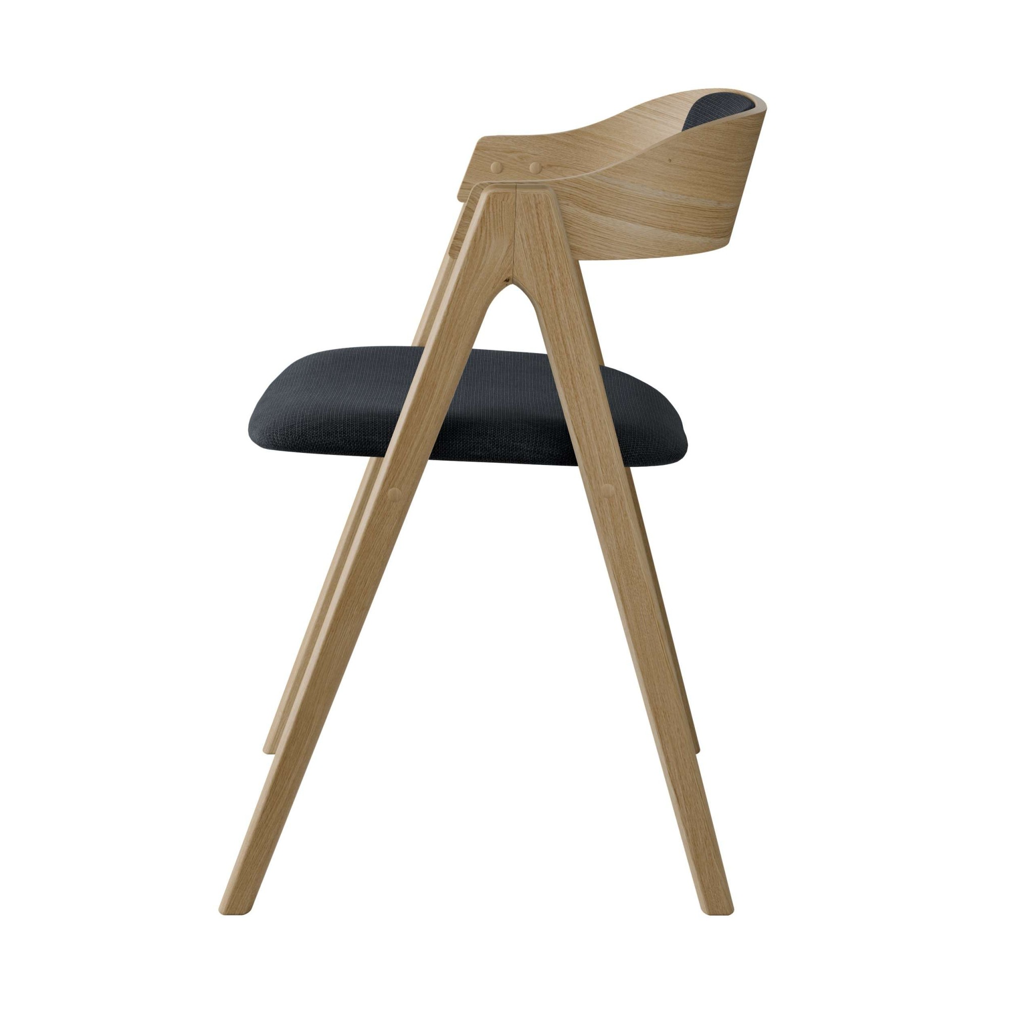 Stuhl HAMMEL FURNITURE "Mette by Hammel", , eiche natur geseift, eiche natur geseift, dunkelgrau, B:52cm H:75cm T:54cm, Massivholz, Stoff, Stühle, Stuhl, Massivholz, gepolsterte Sitz- & Rückenlehne, versch. Farbvarianten 2