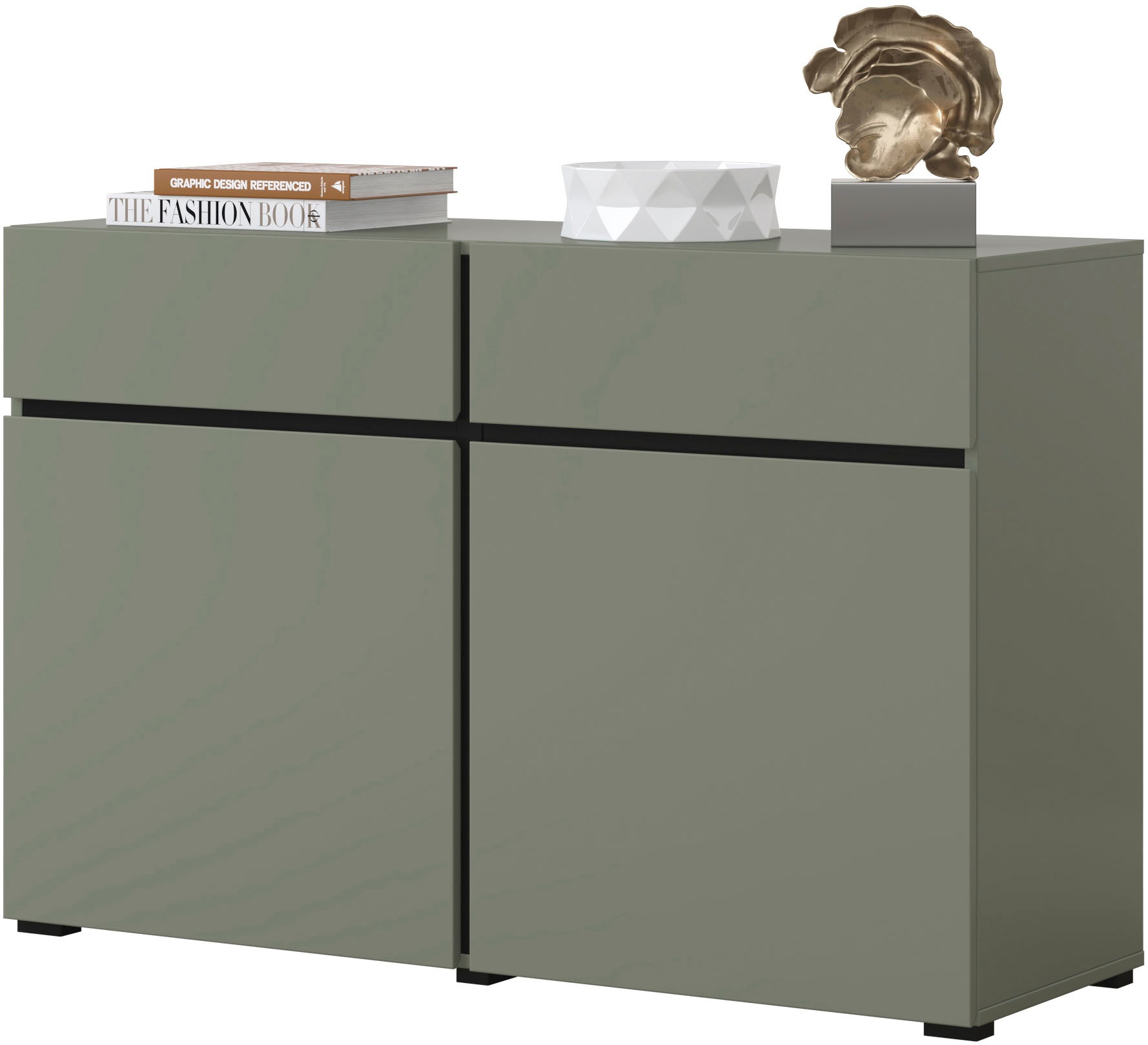 Thumbnail - OTTO home Sideboard "Cross,Breite 119,5 cm, moderne grifflose Kommode,2 Türen/2 Schubkästen" Schubladenschrank,Anrichte ...