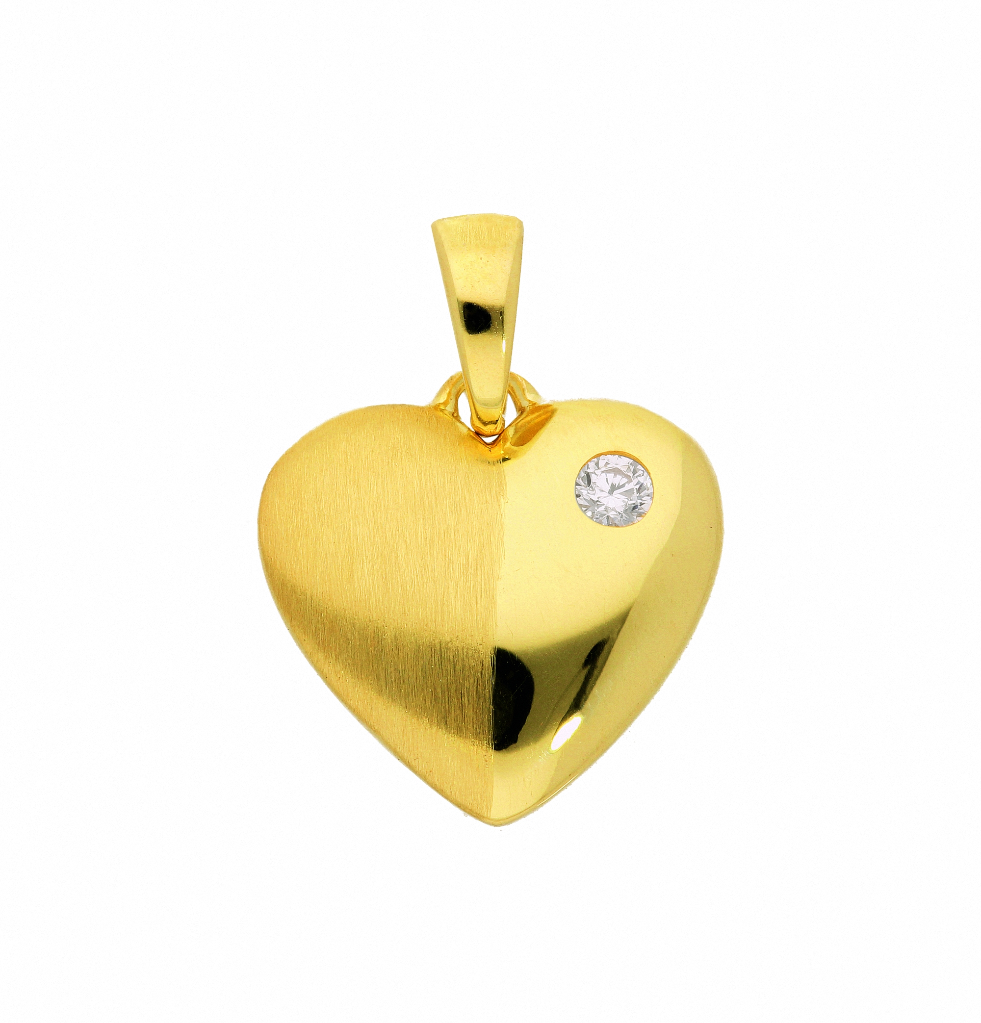 mit Anhänger Herz BAUR Set Zirkonia«, mit - Kette Schmuckset Gold Adelia´s ohne »585 Halskette | kaufen online Anhänger