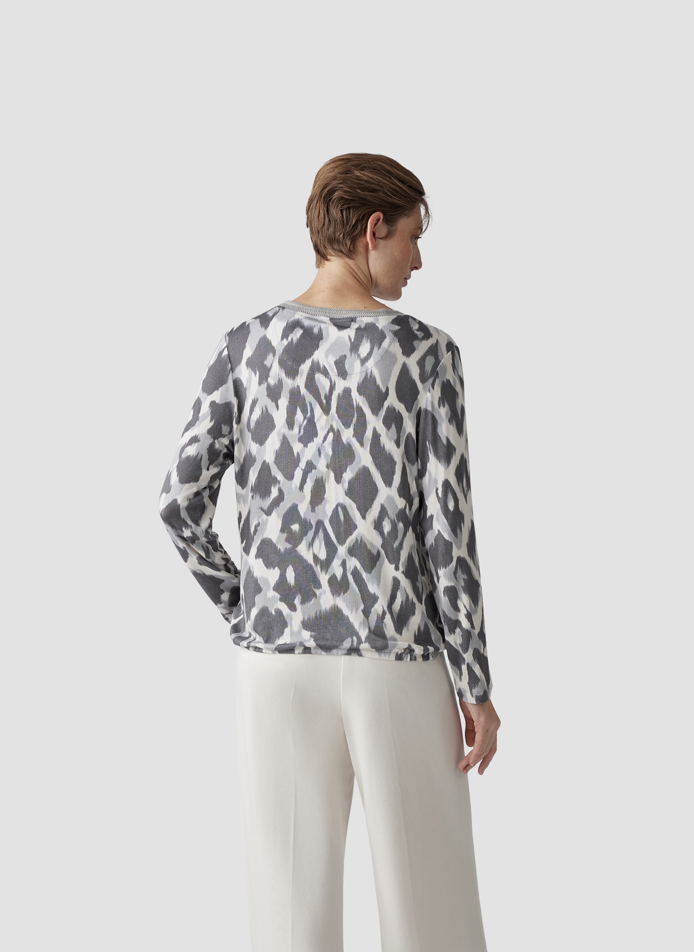 LeComte Print-Shirt »LeComte Langarmshirt mit Animalprint und Bindeband«