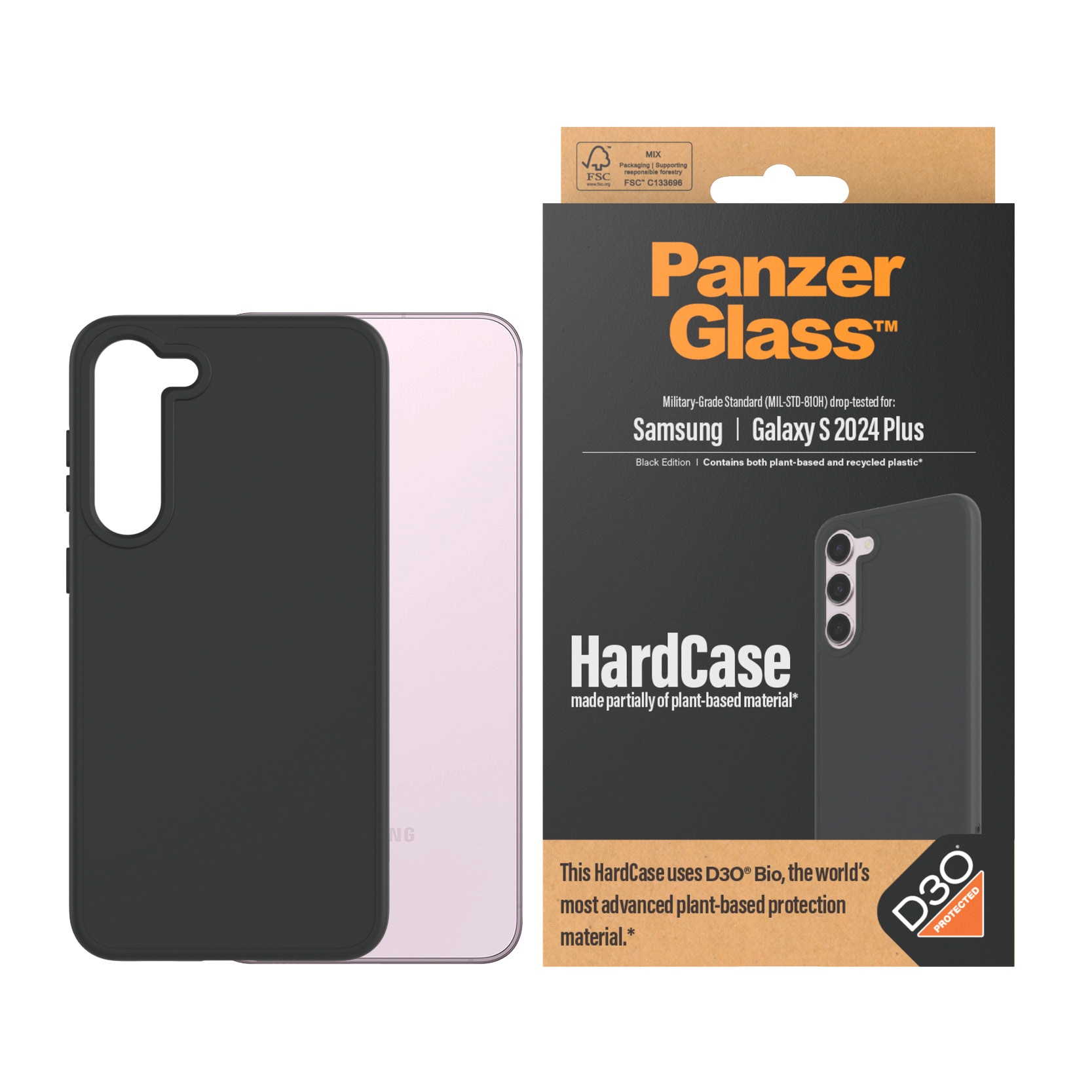 PanzerGlass Handyhülle »HardCase aus D3O für Samsung Galaxy S24 Plus«, Militärstandard MIL-STD 810H Backcover Schutzhülle stoßfest kratzfest