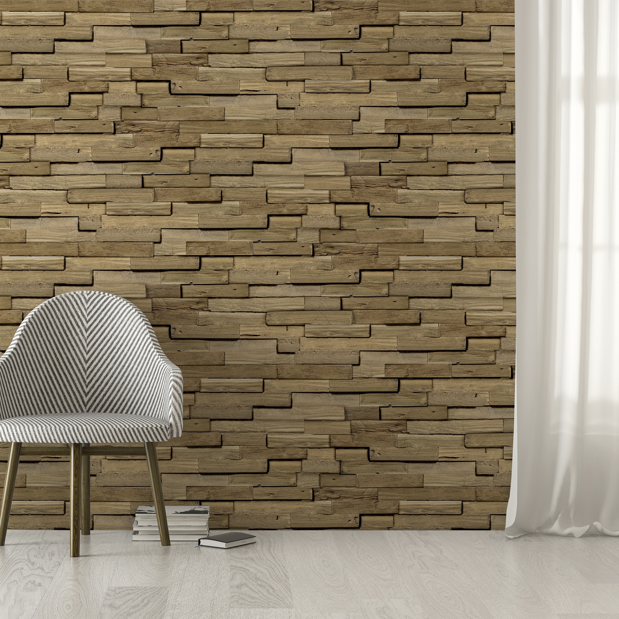 Easy Decor Vliestapete »3D Holz Effekt«, Holz, Design Tapeten