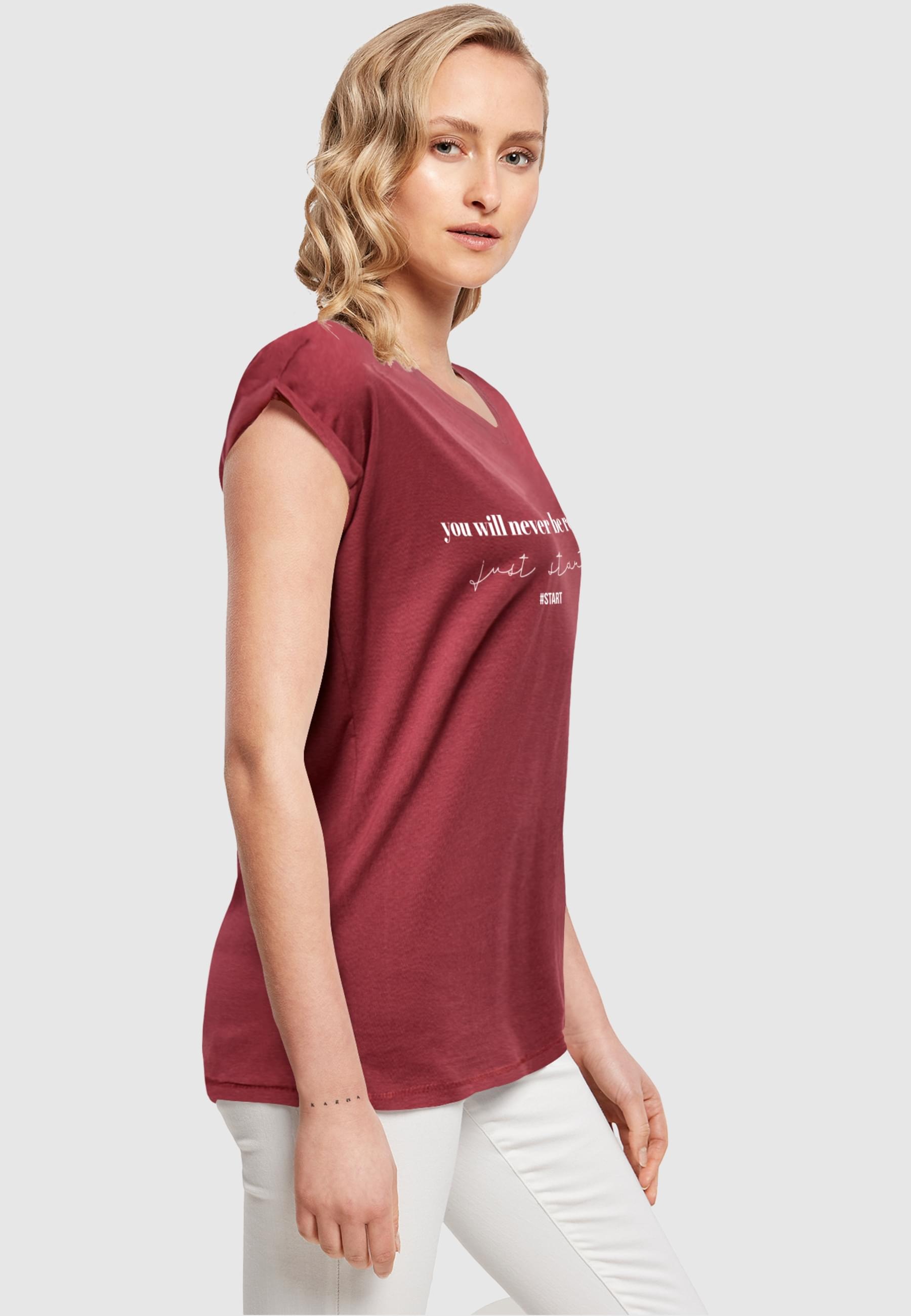 Merchcode T-Shirt »Merchcode Damen Ladies Just Start T-Shirt«, (1 tlg.)
