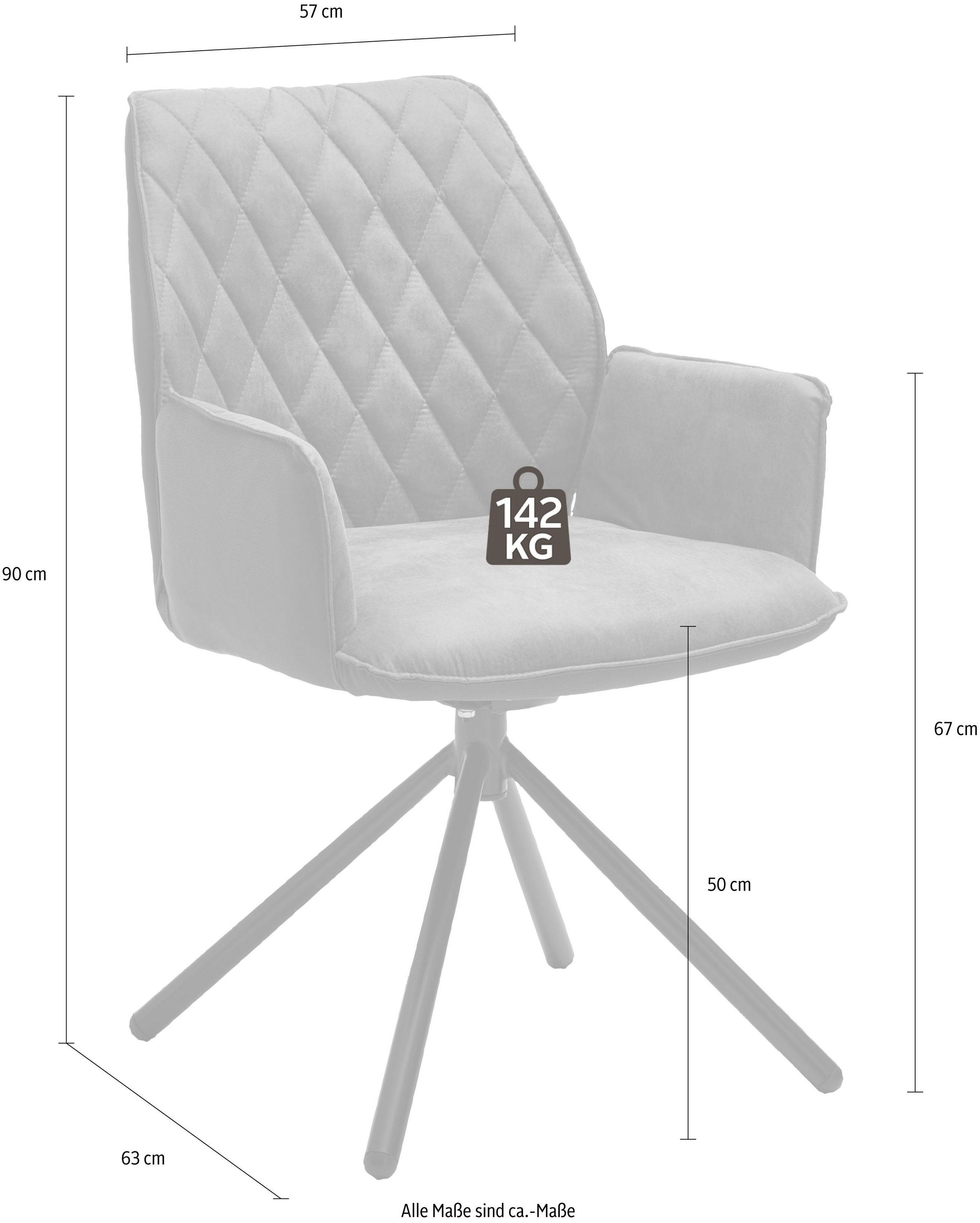 NIEHOFF SITZMÖBEL Sessel »Bahamas 7182-04-835«, mit Rückholfunktion, Gestell aus schwarzem Eisen, 2er-Set