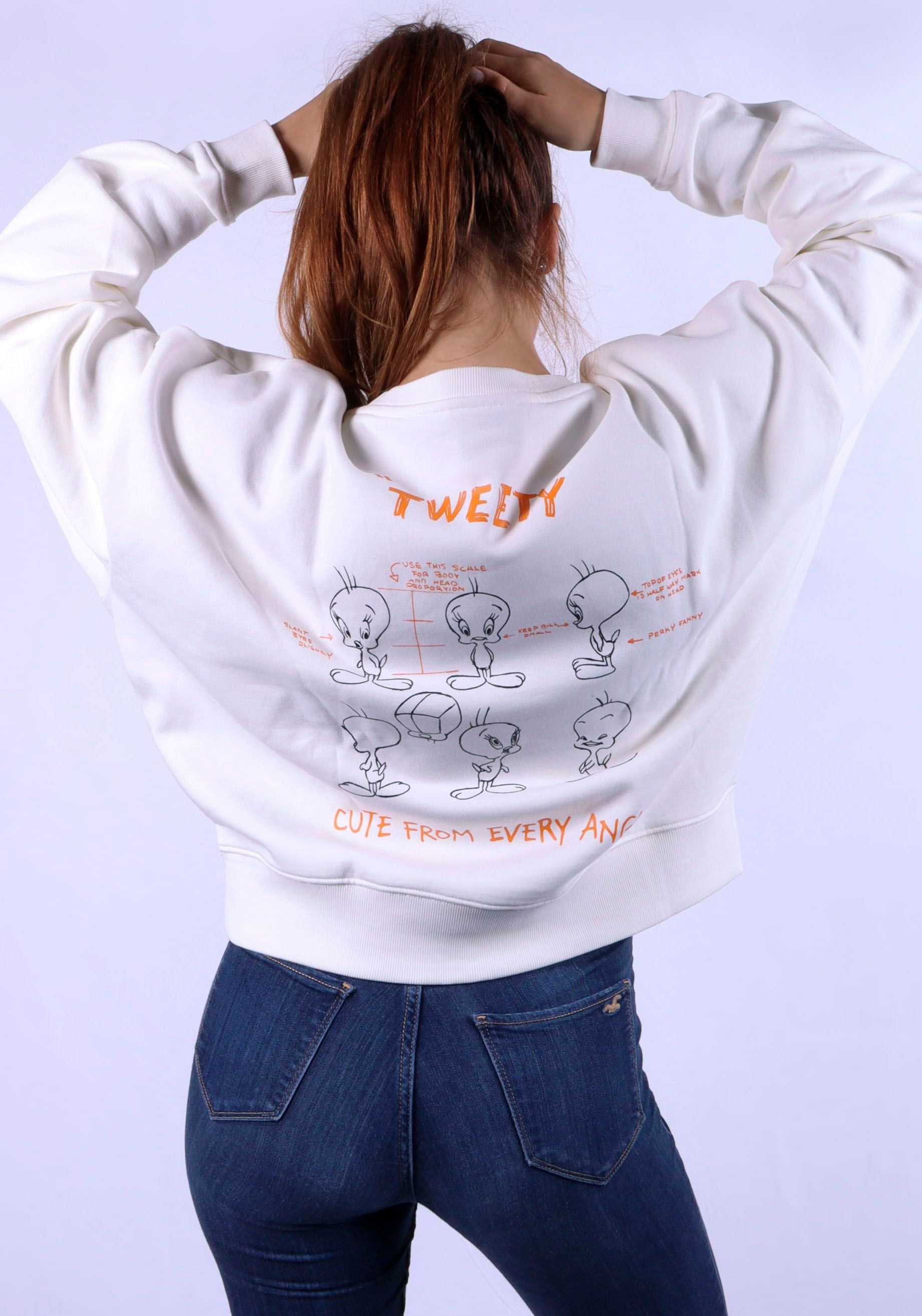 Capelli New York Sweatshirt, Tweety Character Lizenz Design auf Vorder- & Rückseite.