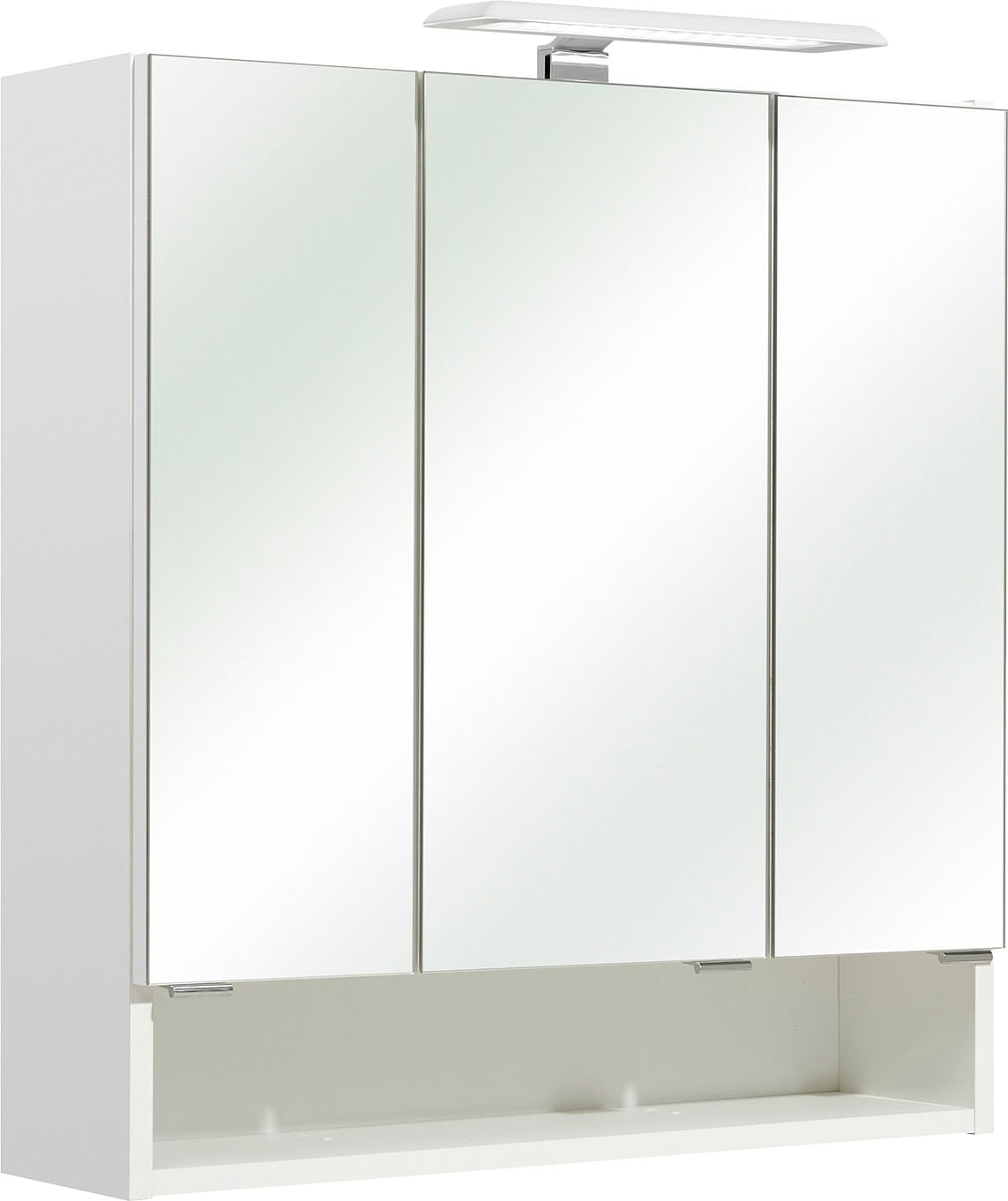 Saphir Spiegelschrank »Quickset 953 Badschrank, 3 Spiegeltüren, 3 Einlegeböden, 65 cm breit«, inkl. LED-Beleuchtung, Türdämpfer, Schalter-/Steckdosenkombination