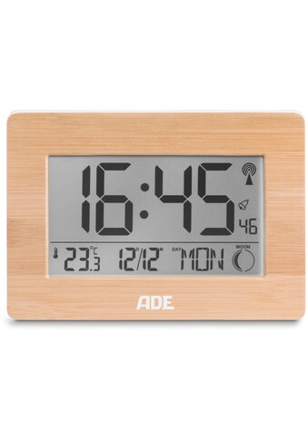 ADE Funkwecker »CK 1702«, Tischuhr mit echtem Bambus-Rahmen, Temperatur, DCF-Zeitsignal kaufen