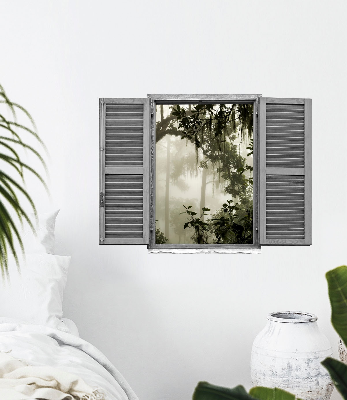 queence Wandtattoo »Dschungel«, (1 St.), Wandsticker, Wandbild, selbstklebend, 3D, Fenster