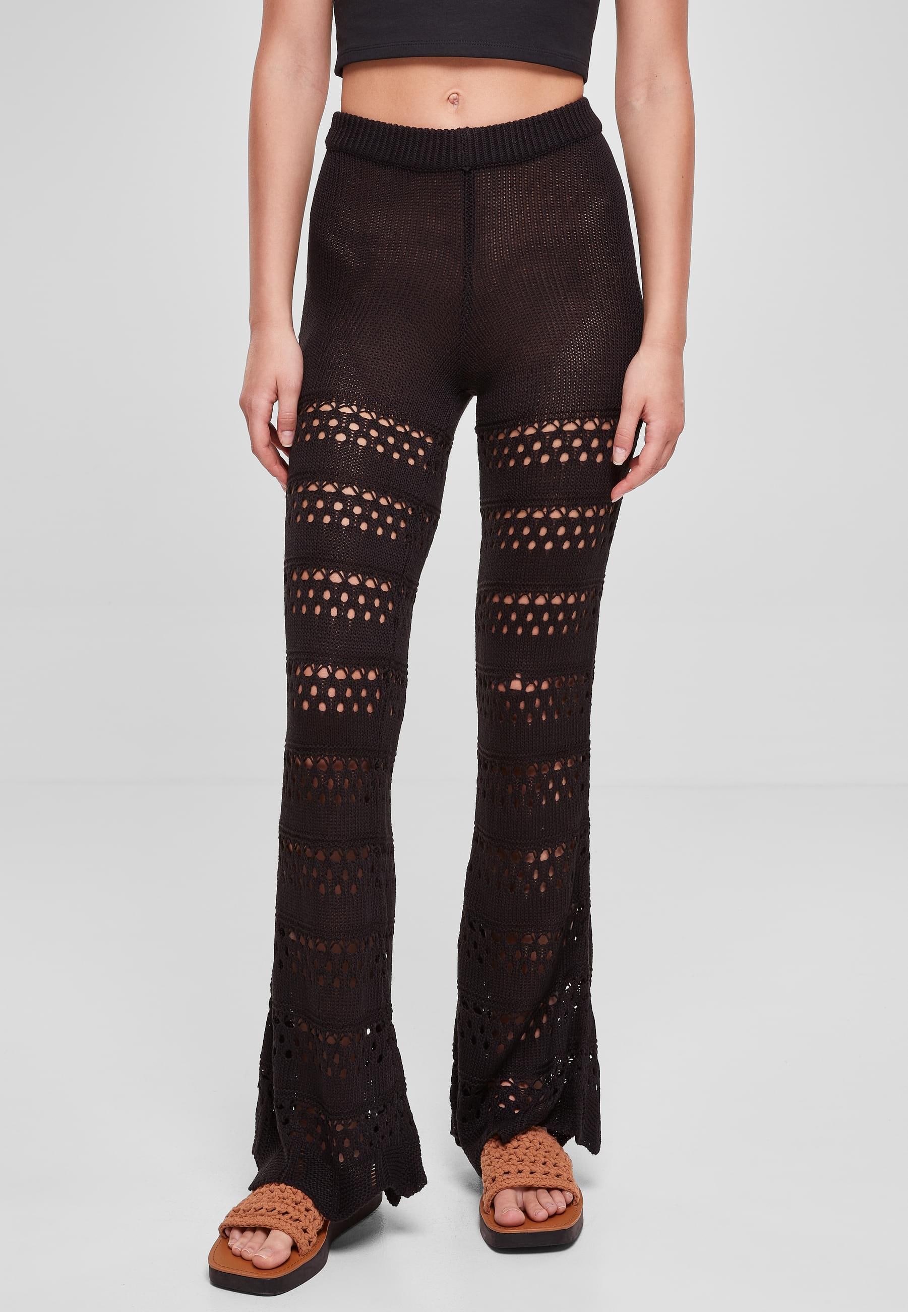 URBAN CLASSICS Leggings »Urban Classics Damen Ladies Flared Crochet Knit Leggings«, (1 tlg.)