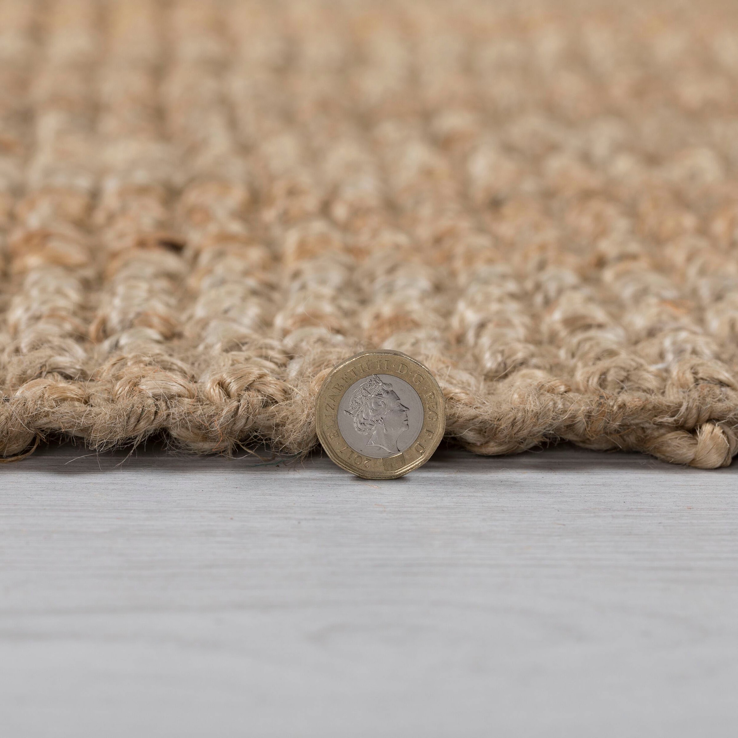 Fransen, aus mit Boucle«, RUGS | Teppich »Jute rechteckig, BAUR bestellen 100% Jute, FLAIR aus Naturfasern