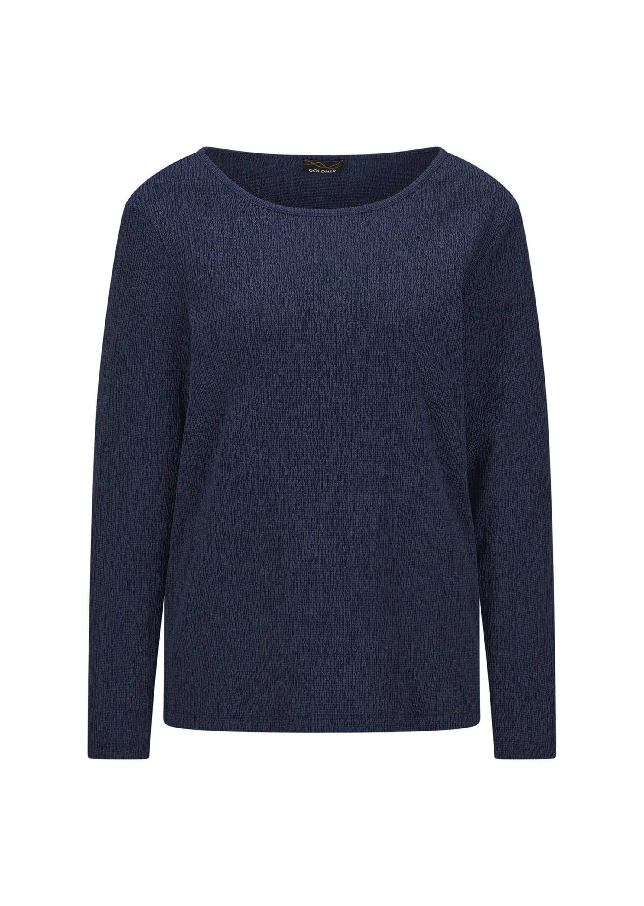 GOLDNER Langarmshirt "Langarm Melange Jersey-Oberteil" U-Boot-Ausschnitt