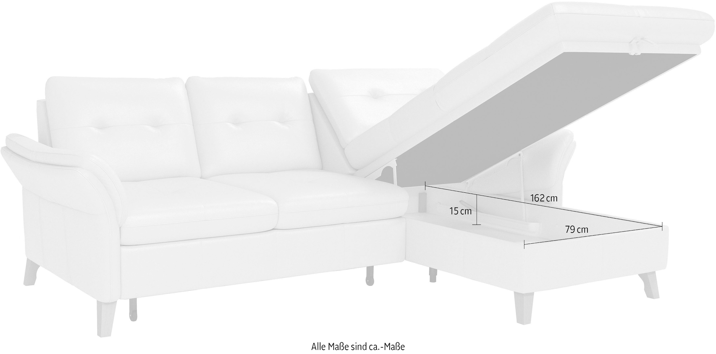 sit&more Ecksofa »Göteborg«, Sitztiefenverstellung und Federkern, wahlweise mit Bettfunktion