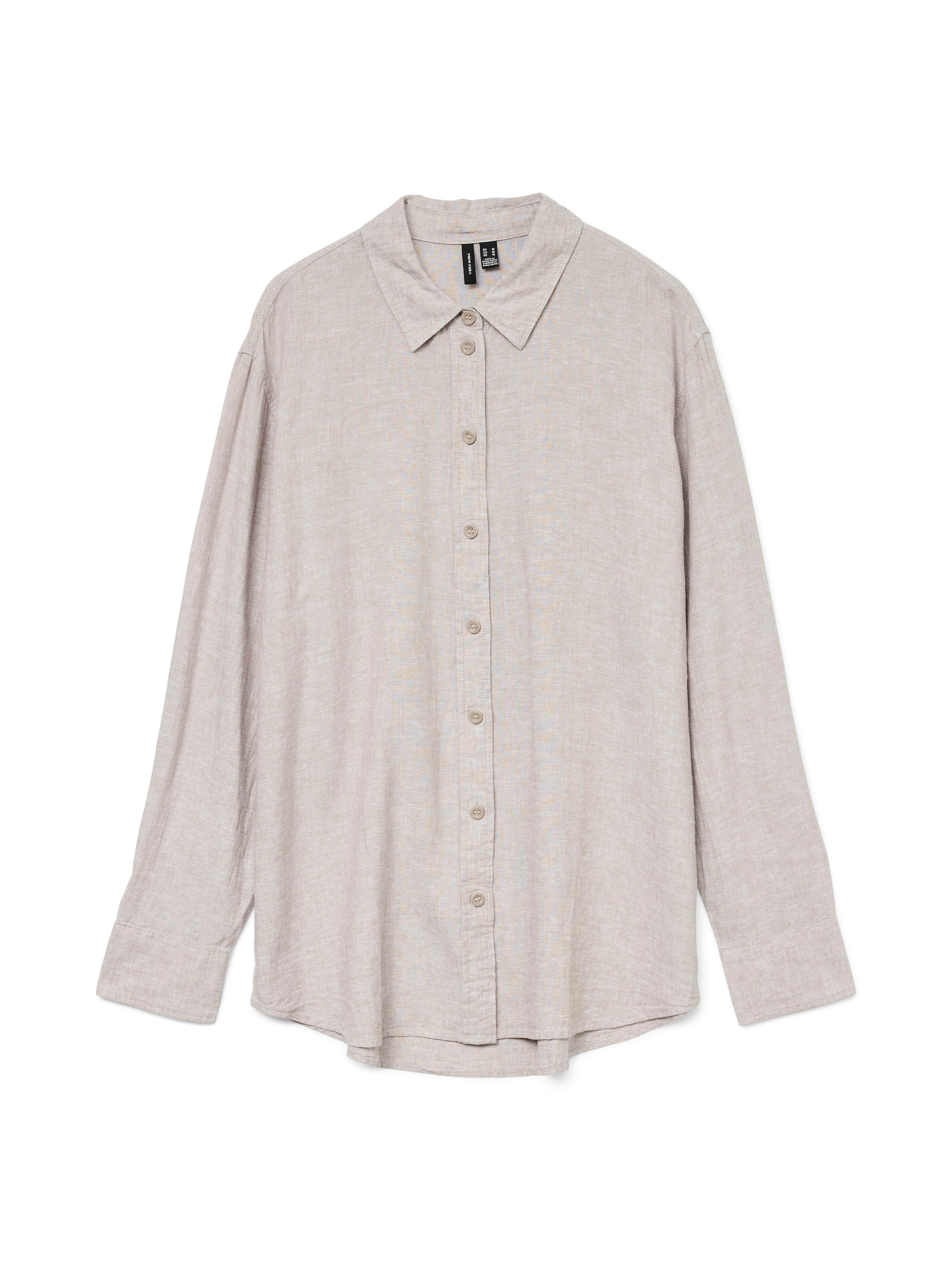 Vero Moda Hemdbluse »VMLINN LINEN LS SHIRT WVN NOOS«, hochwertige Qaulität mit Leinen