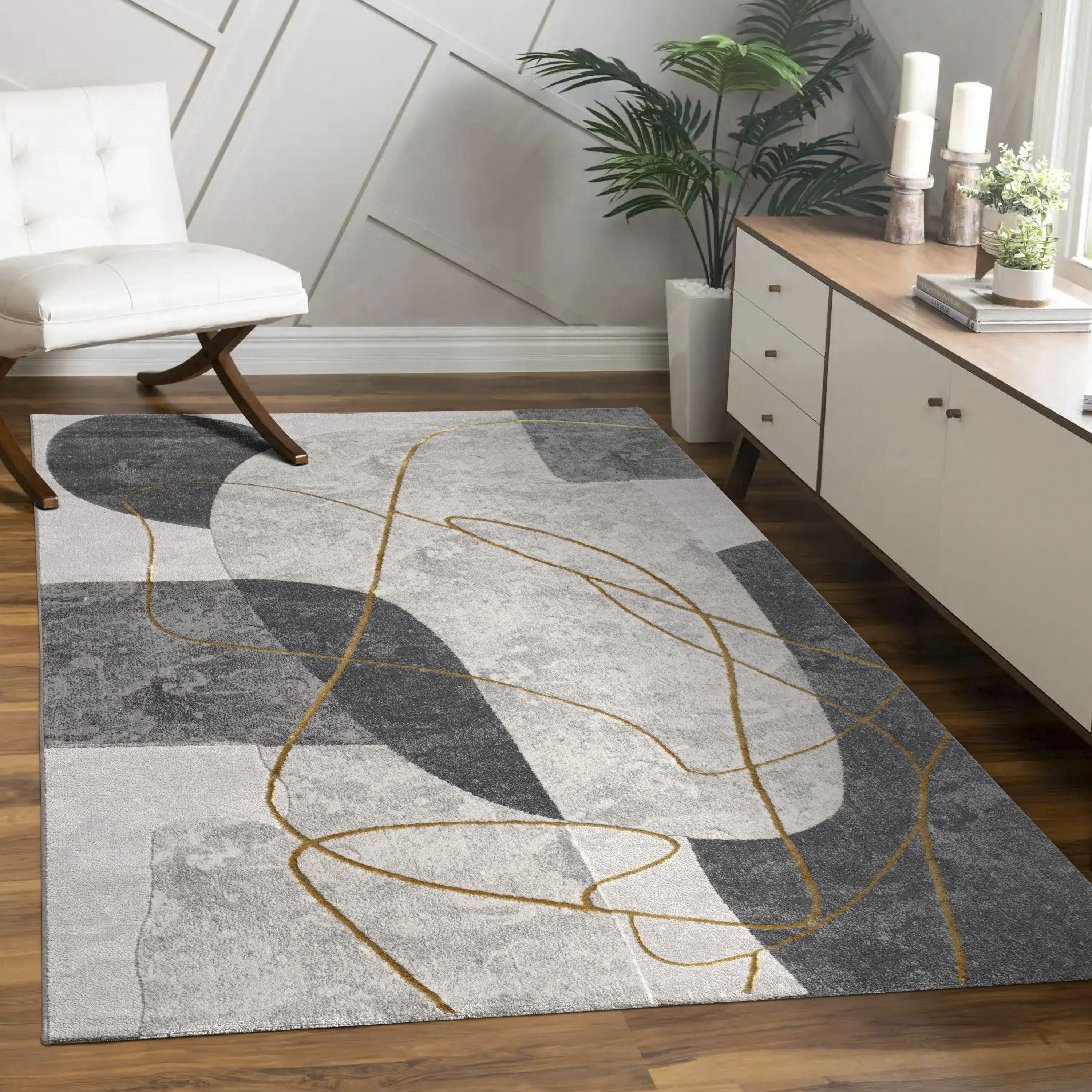 Paco Home "Tuana 217" rechteckig 15 mm Höhe Kurzflor, modernes 3D-Design, Wohnzimmer