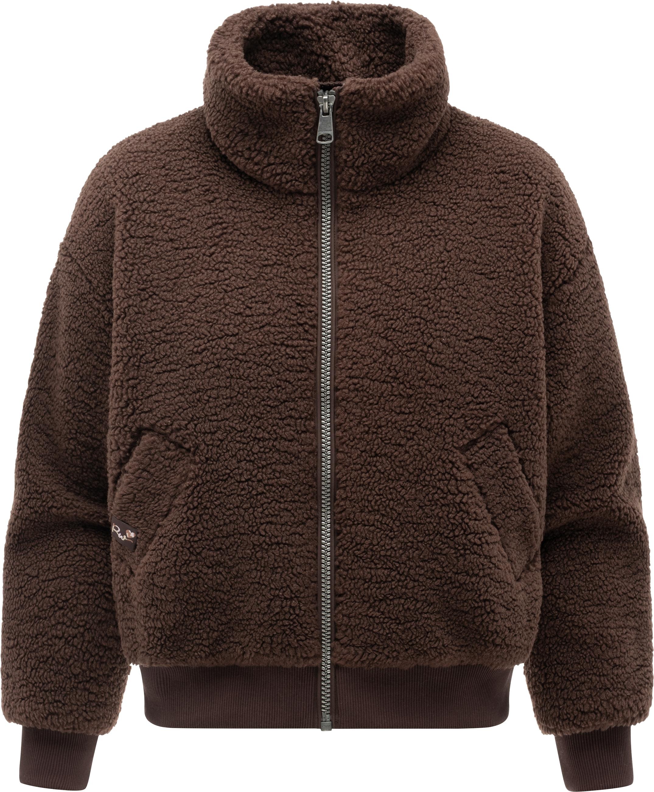 Ragwear Plüschjacke "Tillie Y" ohne Kapuze oversized Damen Teddyjacke mit Rippstrickbündchen