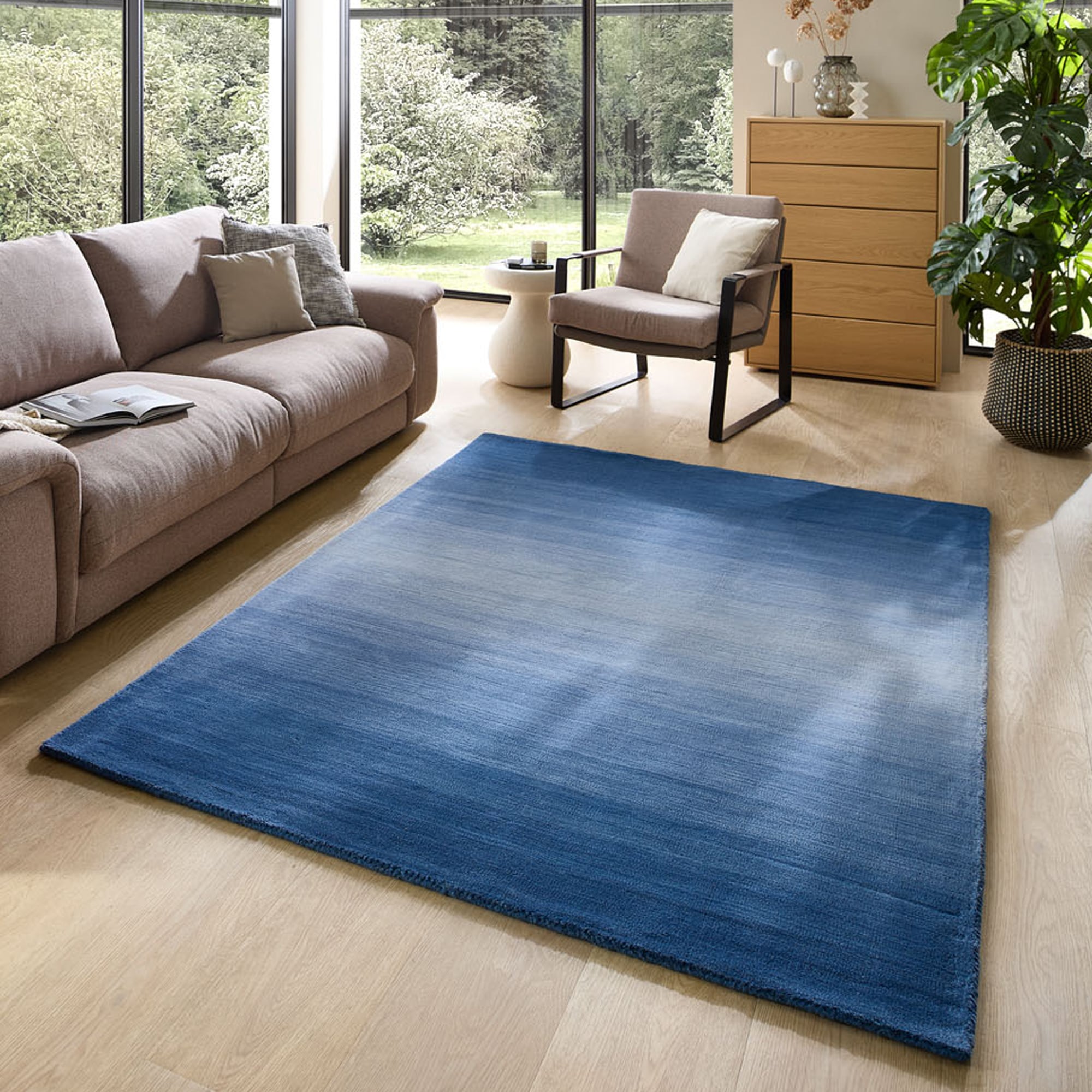 THEKO Wollteppich "Wool Comfort" rechteckig 15 mm Höhe Handweb Teppich, reine Wolle, handgewebt, brilliante Farben, Scandi