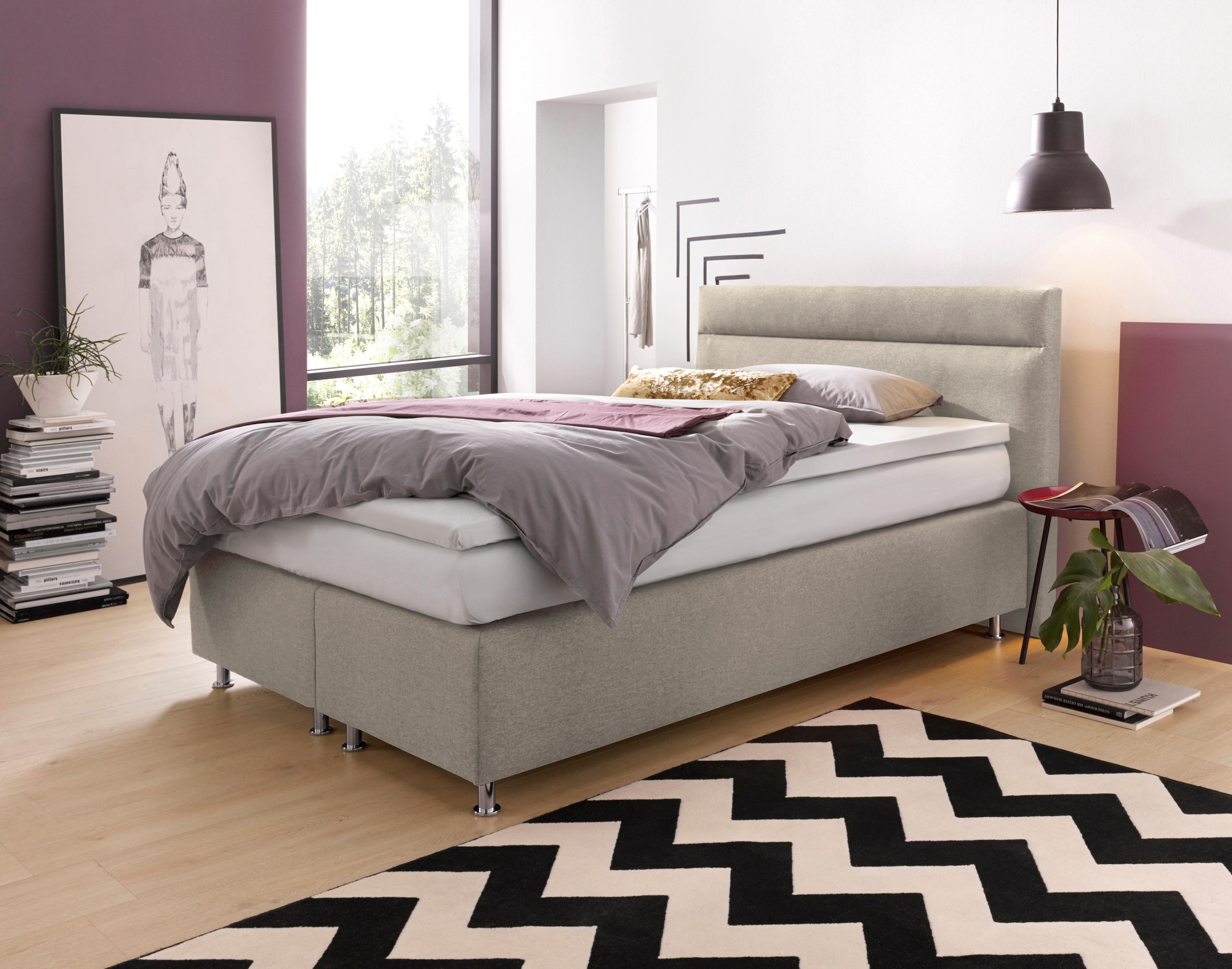 Westfalia Schlafkomfort Boxspringbett wahlweise mit LED-Beleuchtung