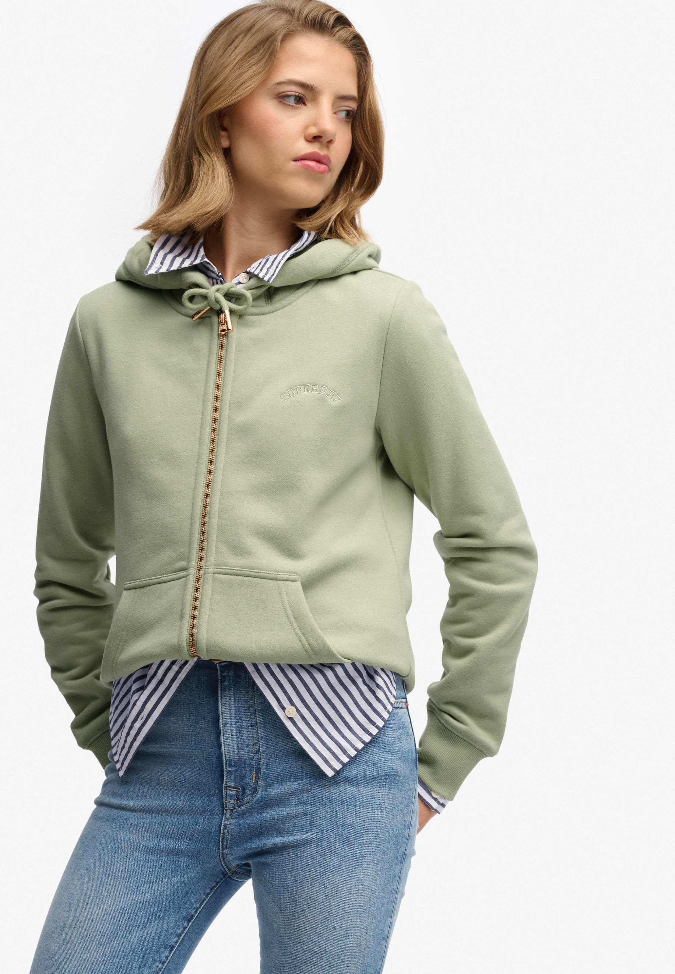 Superdry Kapuzensweatjacke »Essential Logo Ziphood Hb« Mit Logostickerei