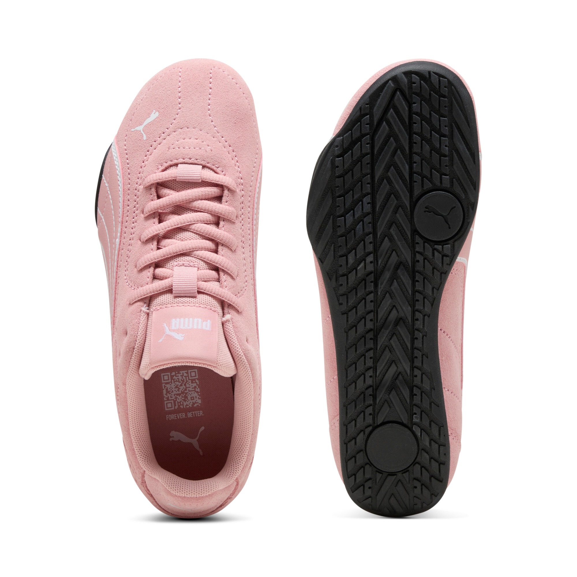 Sneaker PUMA "CATCH SD JR", Jungen, Gr. 38,5, rosy outlook, puma weiß, Leder, unifarben, Schuhe Sneaker, mit sportlichem Design, Obermaterial aus Leder, mit Schnürung 3
