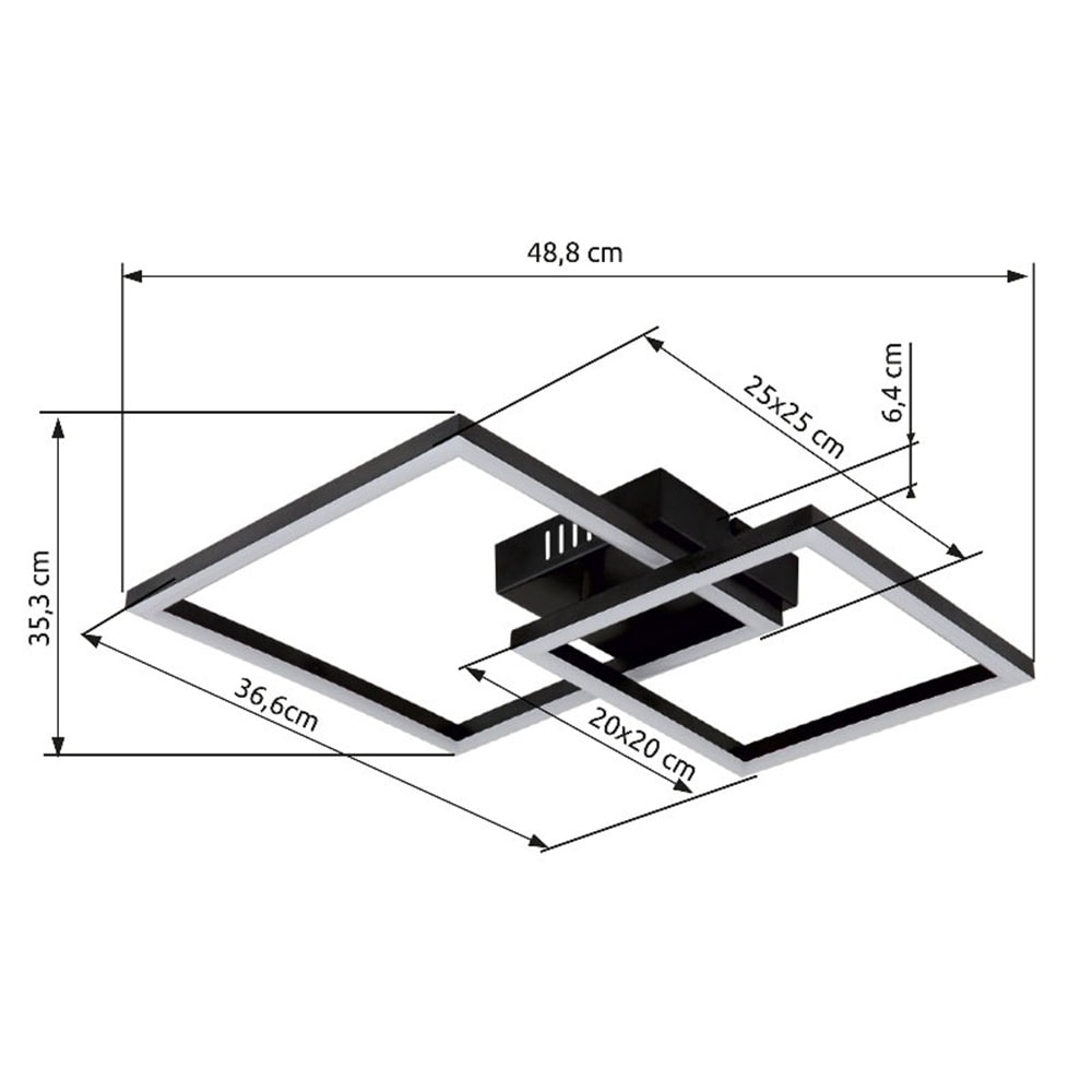 GLOBO LIGHTING LED Deckenleuchte »TYLER«, Leuchtmittel LED-Modul | LED fest integriert, Deckenlampe/Wohnzimmer/Schlafzimmer/modern