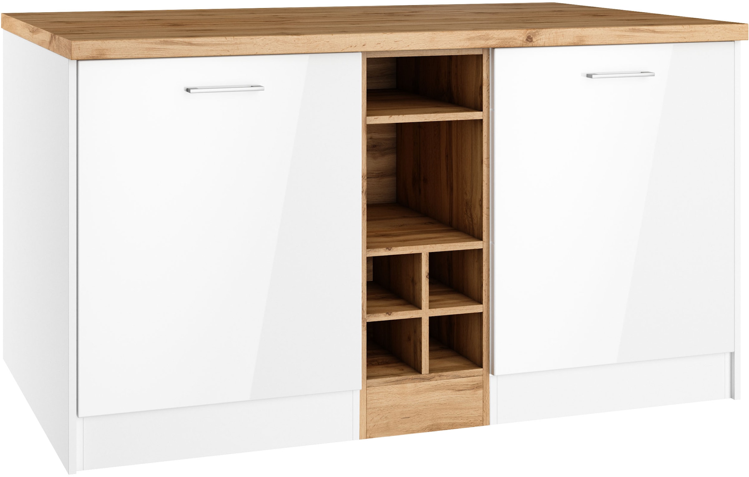 KOCHSTATION Kücheninsel "KS-Milan" Stellmaß 153/100 cm, viel Stauraum, Lebe günstig online kaufen