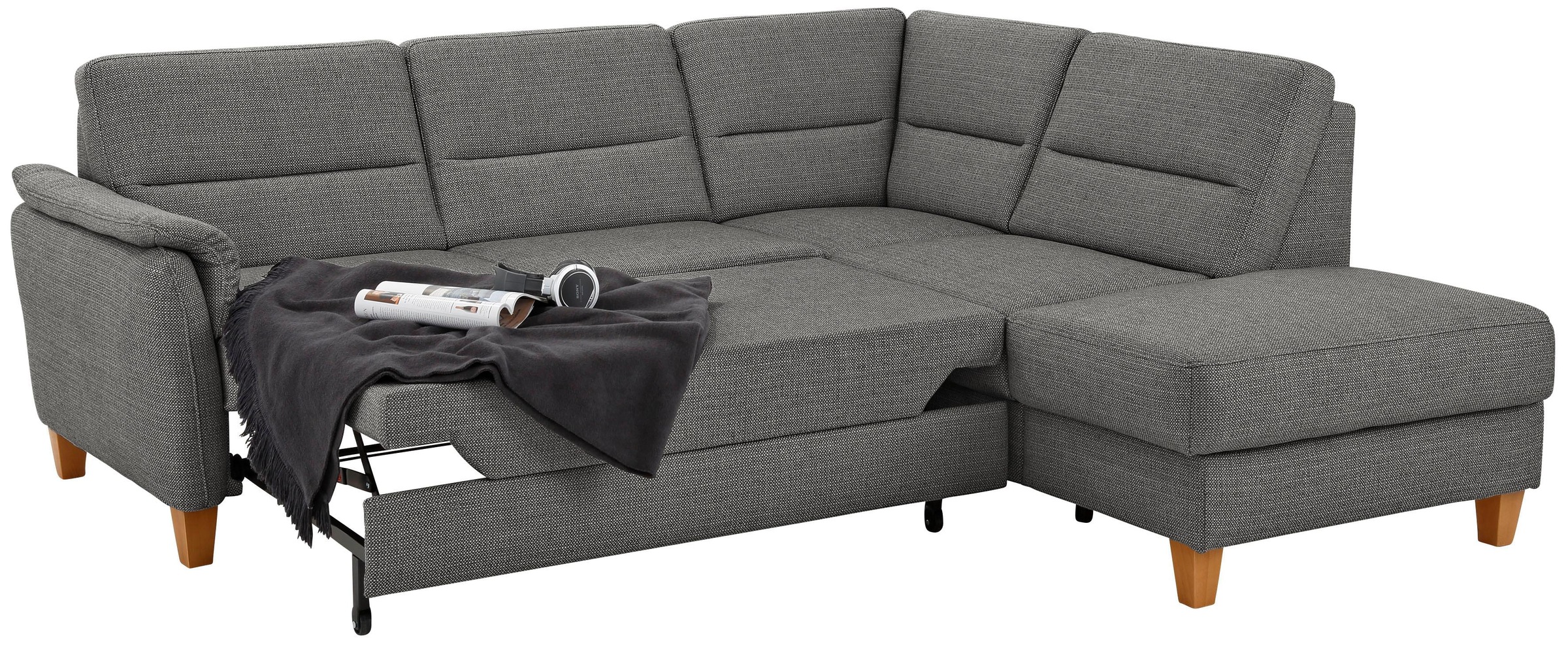 Home affaire Ecksofa »Palmera L-Form«, Federkern, wahlweise mit Bettfunktion und mit/ohne Stauraum