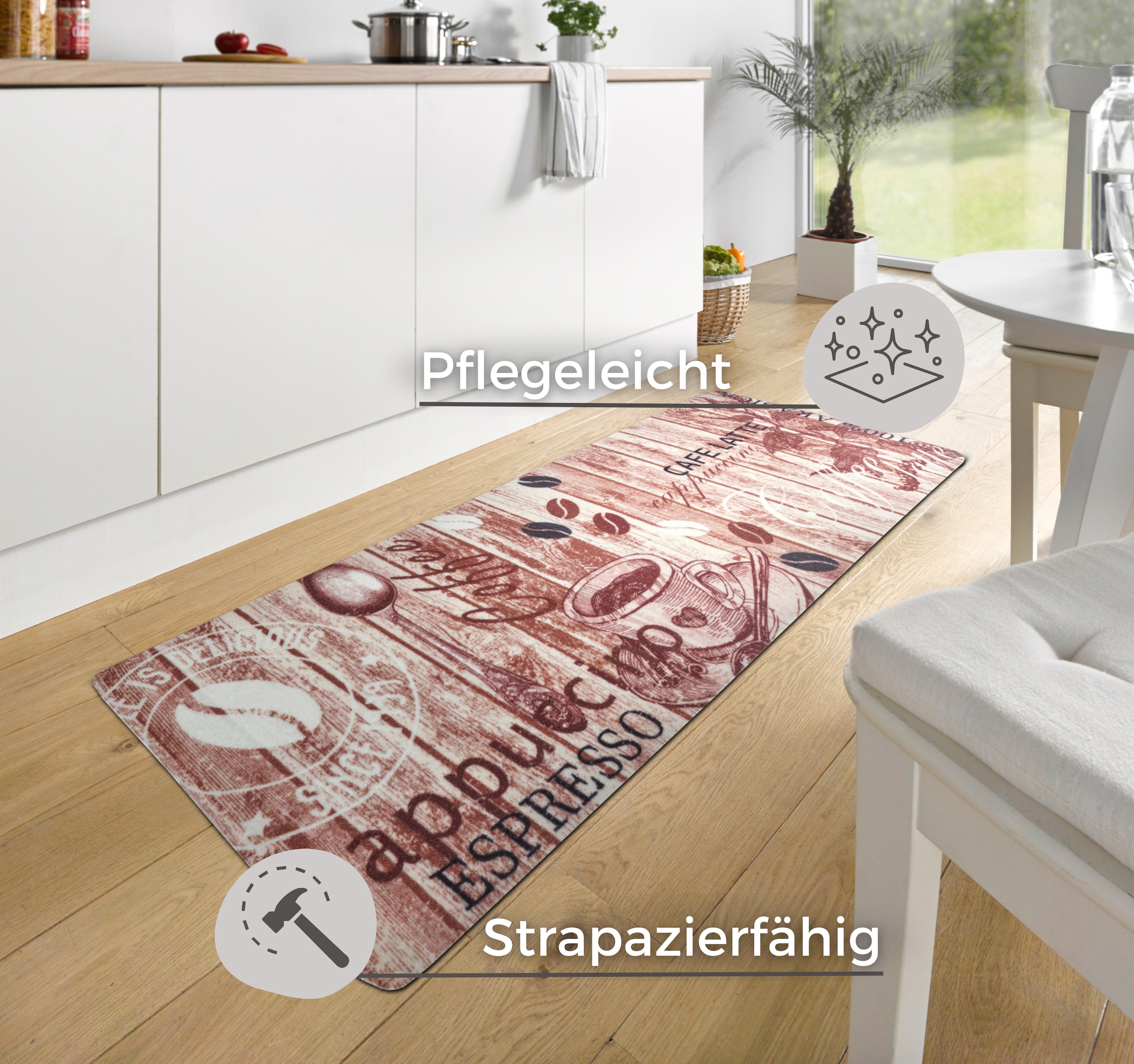 HANSE Home Küchenläufer »Delicious Coffee« rechteckig 8 mm Höhe Läufer, Rutschfest, Küchenteppich, Küche, Teppich, Pflegeleicht