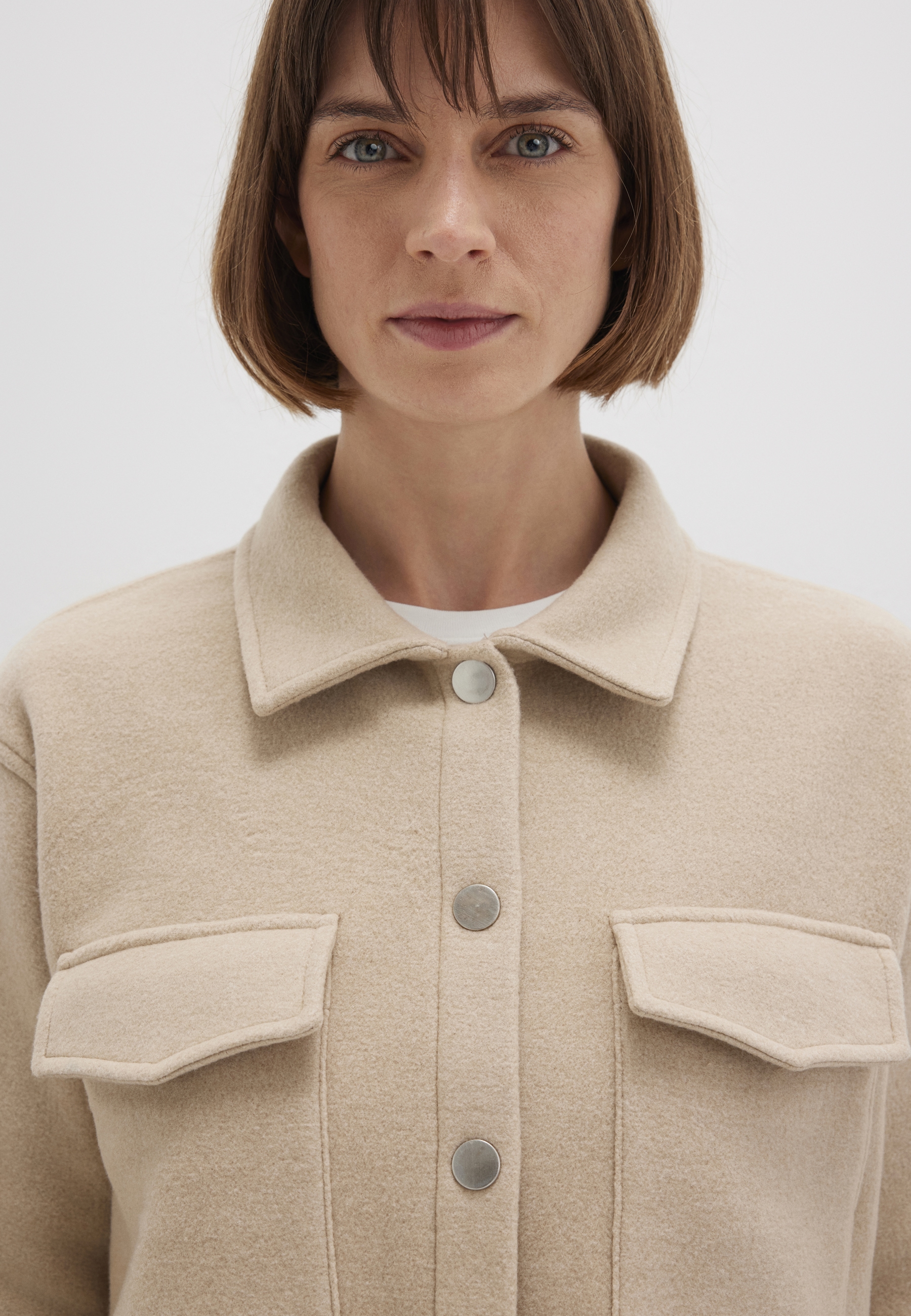 Mavi Rundhalspullover »BUTTON SWEATSHIRT«, Overshirt Fleece