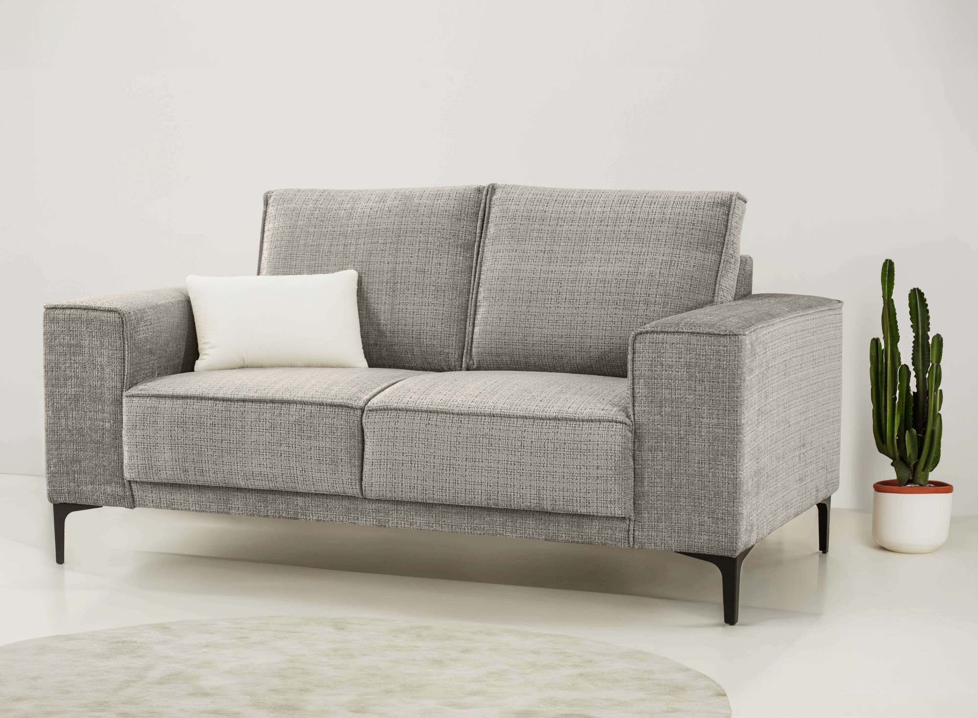 OTTO home 2-Sitzer »OLAND Chenille, Sofa, B: 164 cm, Skandi-Design« 164 cm, Wellenunterfederung, Skandi-Design, Metallfüße