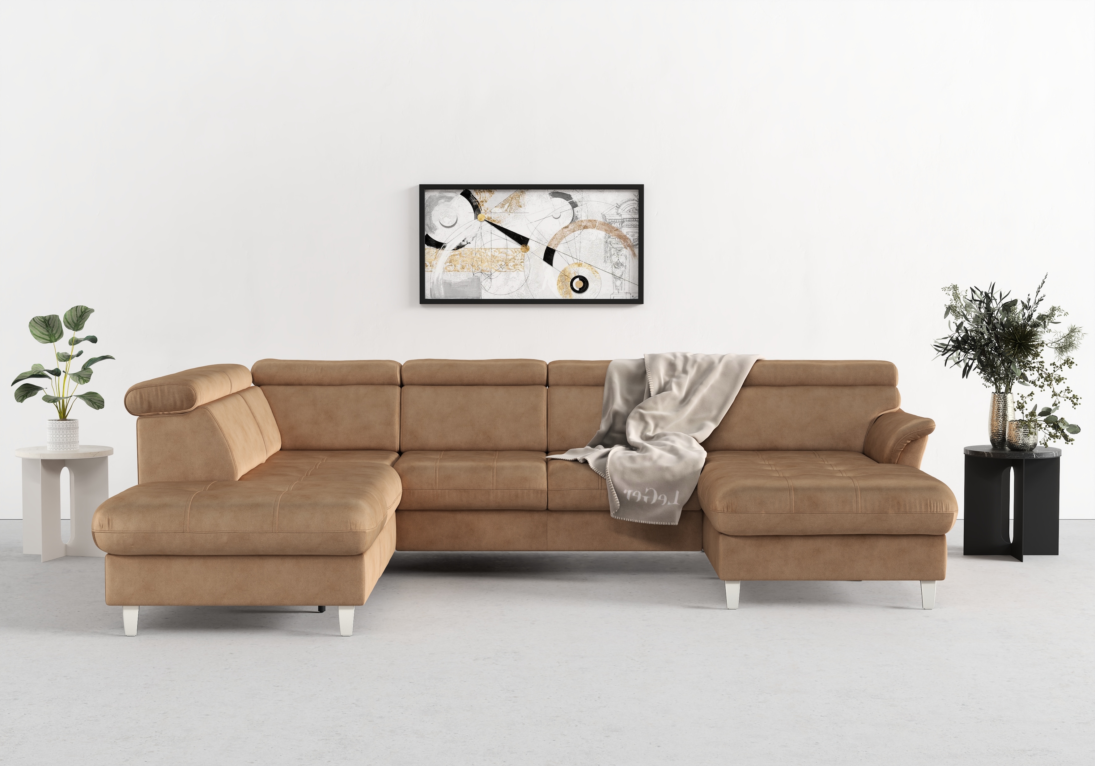 sit&more Wohnlandschaft "Marano U-Form" inklusive Kopfteilverstellung, optional Schlaffunktion & Bettkasten