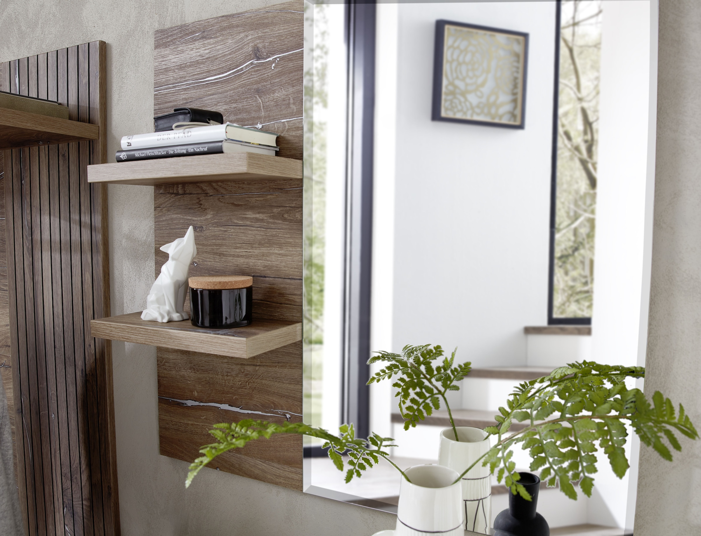 Innostyle Spiegel »Linea Spiegel, 82x80x17cm (B/H/T)«, (1 St.), 2 Ablegeboden, große, rechteckige Spiegelfläch