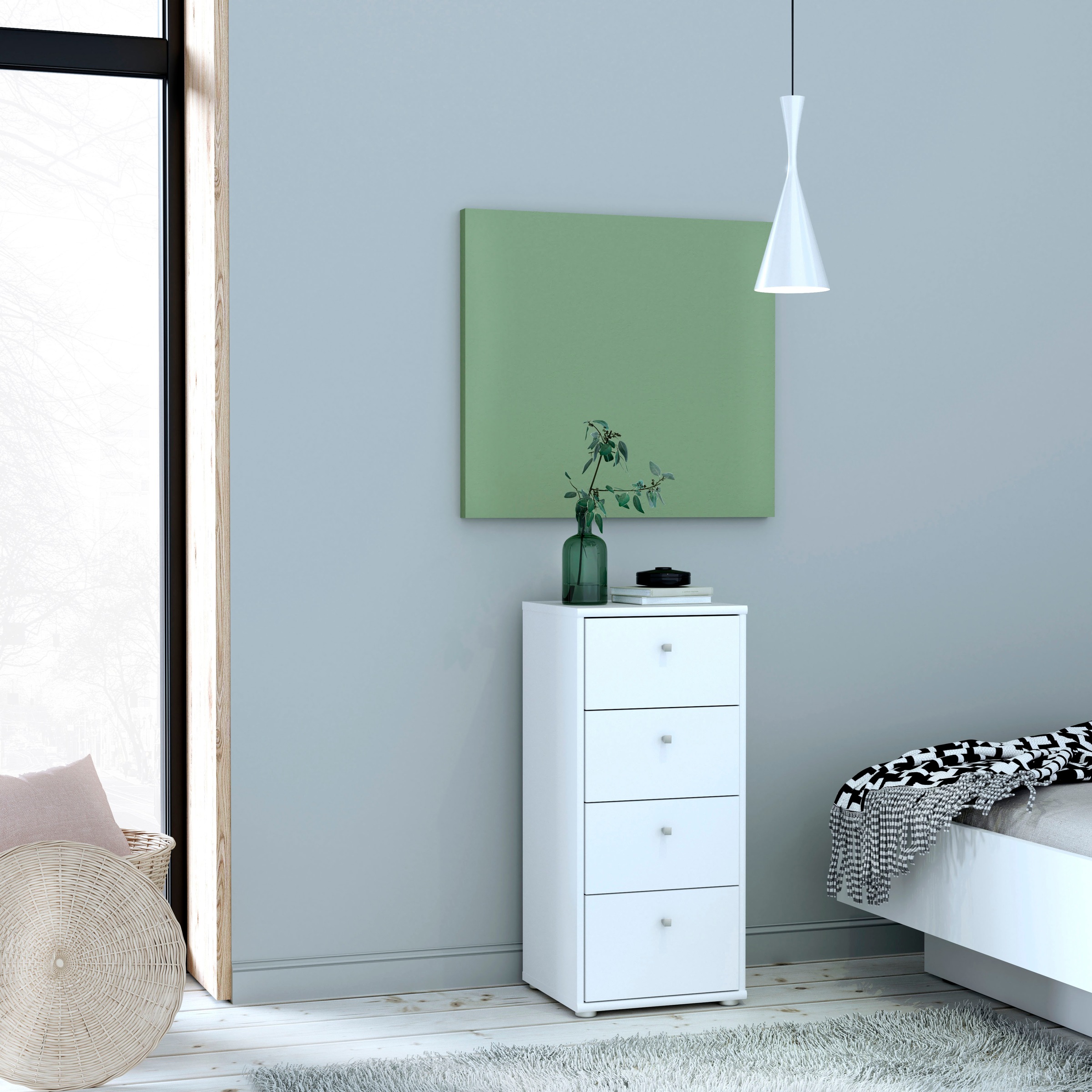 FORTE Kommode "Tempra, Kommode, 4 Schubkästen, Höhe 85,5 cm" Breite 38,6 cm günstig online kaufen