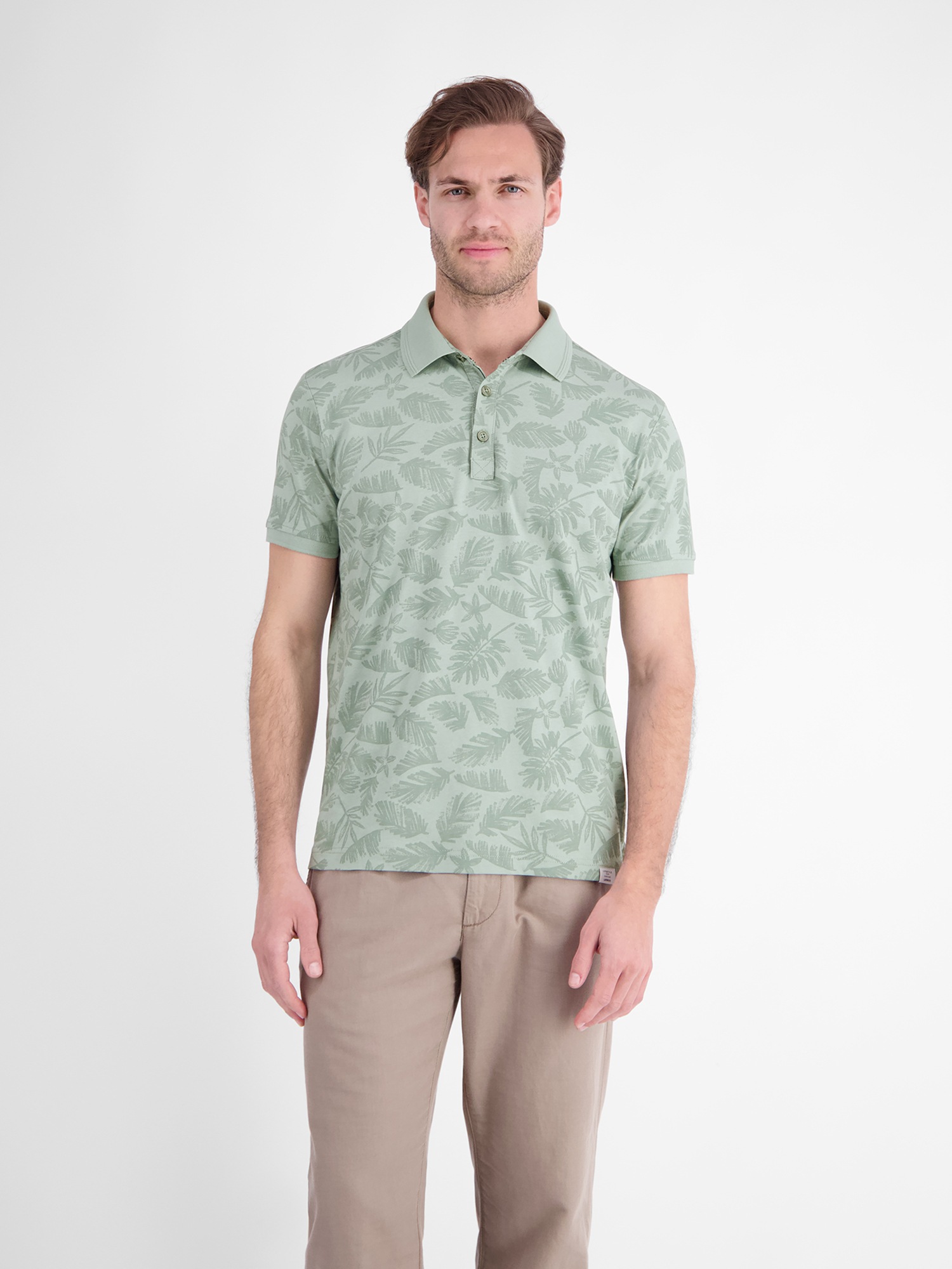 LERROS Poloshirt »Poloshirt mit stylishem Blumen-Print und bequemen Bündchen«