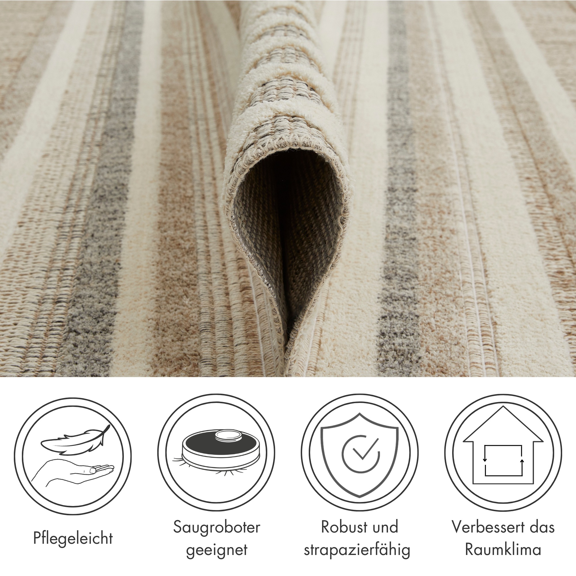 LUXOR living Teppich »Crosby«, rechteckig, 7 mm Höhe, Rauten Design, Boho-Style, Wohnzimmer, Schlafzimmer