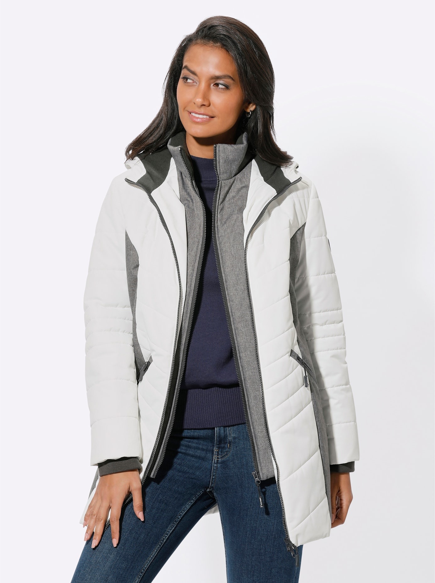 Casual Looks Langjacke, mit Kapuze