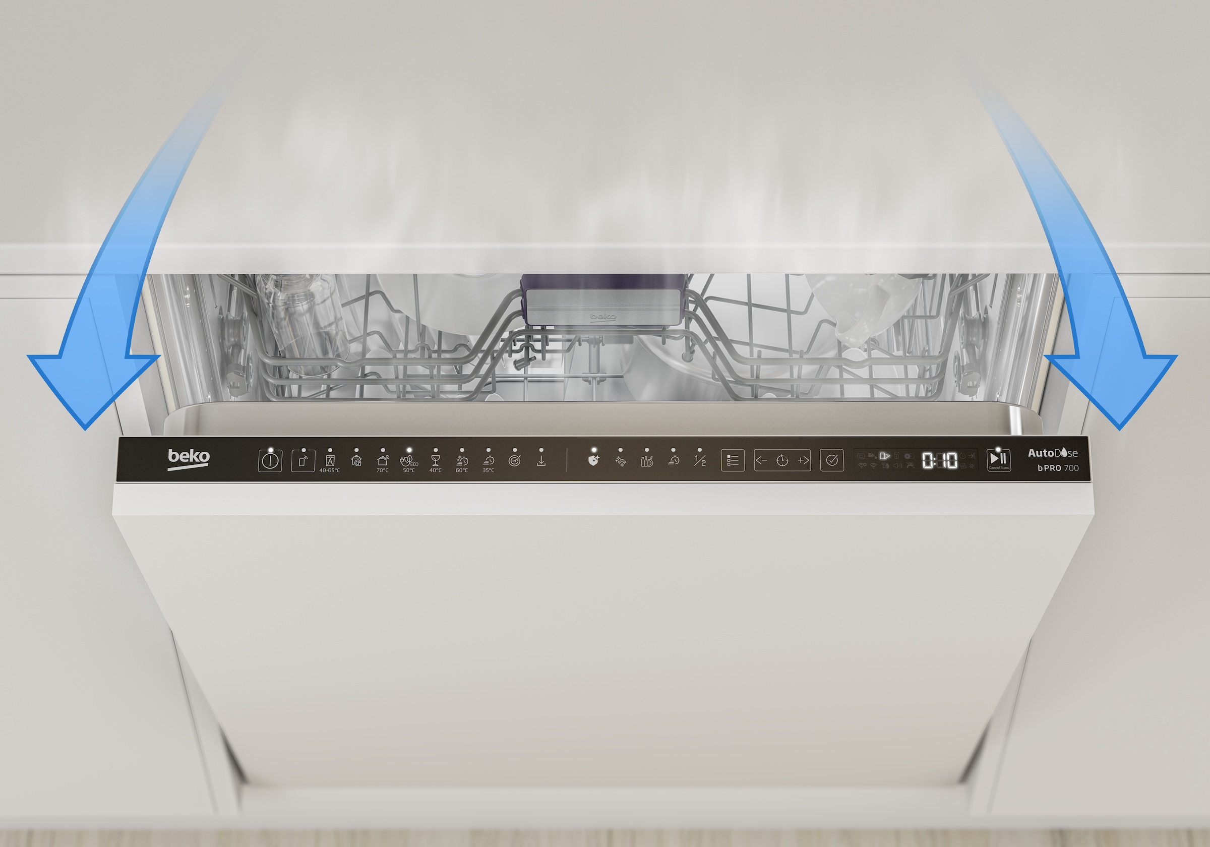 BEKO Unterbaugeschirrspüler »BDDN36561XP« 8,9 l 15 tlg. Maßgedecke