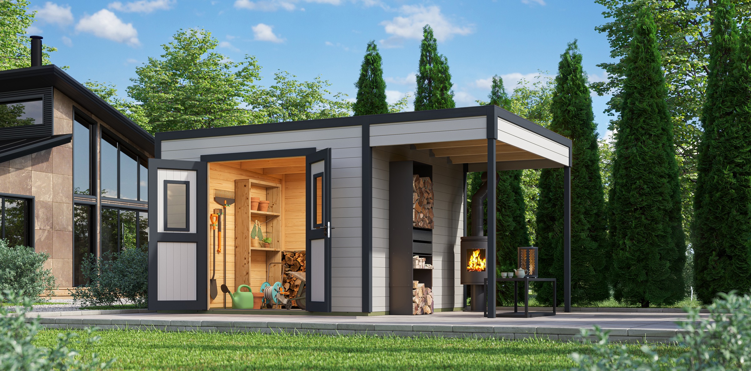 Nordic Holz Gartenhaus-Anbaudach "FELIX FYNN 3 ANBAU", Flachdach günstig online kaufen