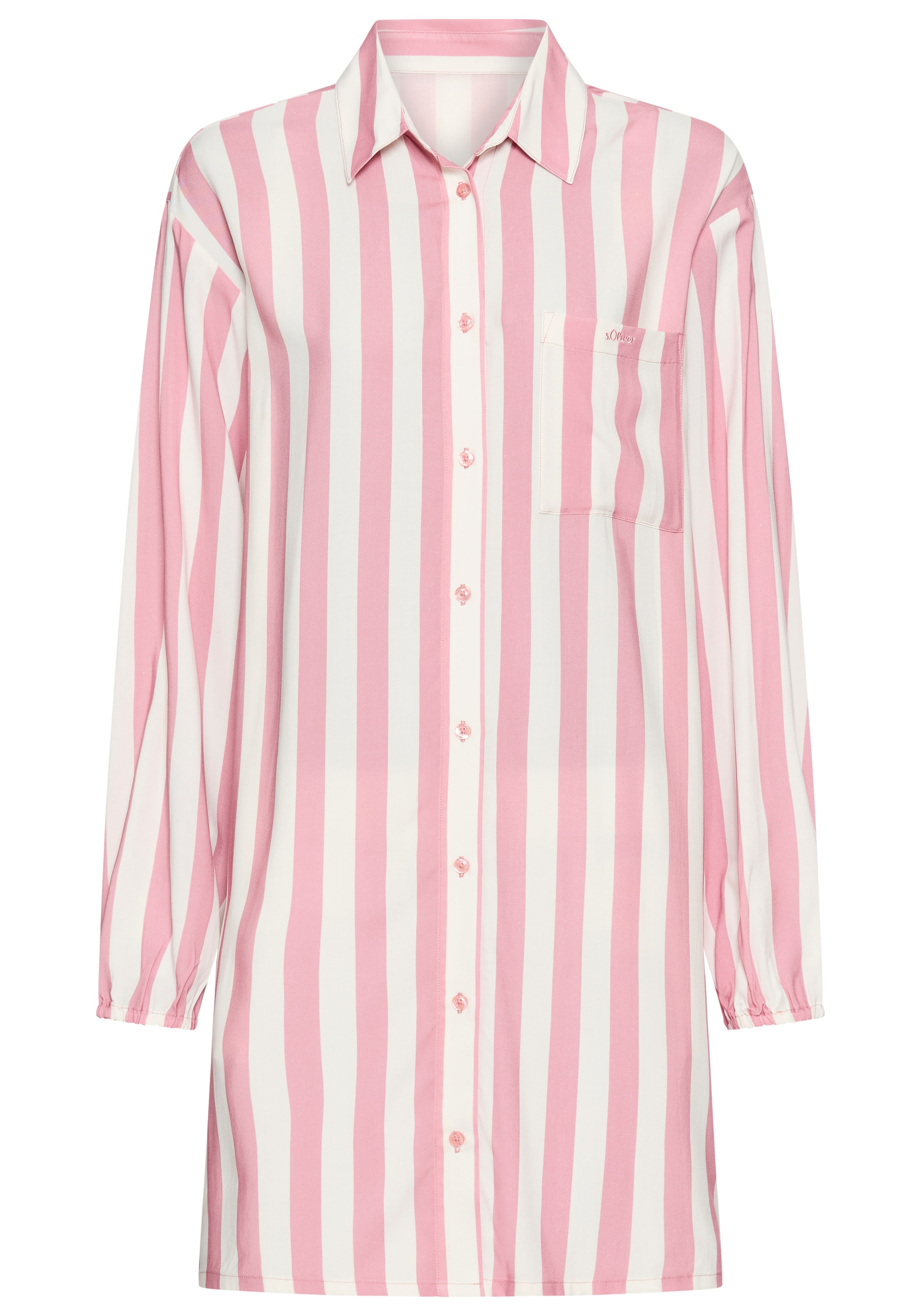 s.Oliver Nachthemd 1-teilig, aufgesetzte Tasche mit breiten Streifen günstig online kaufen