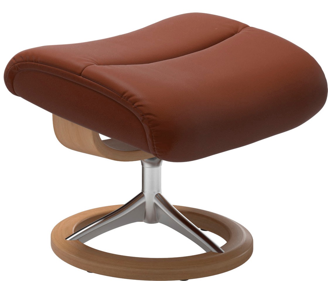 Thumbnail - Stressless Relaxsessel "View" Set, Relaxsessel mit Hocker, mit Signature Base, Größe S,Gestell Eiche