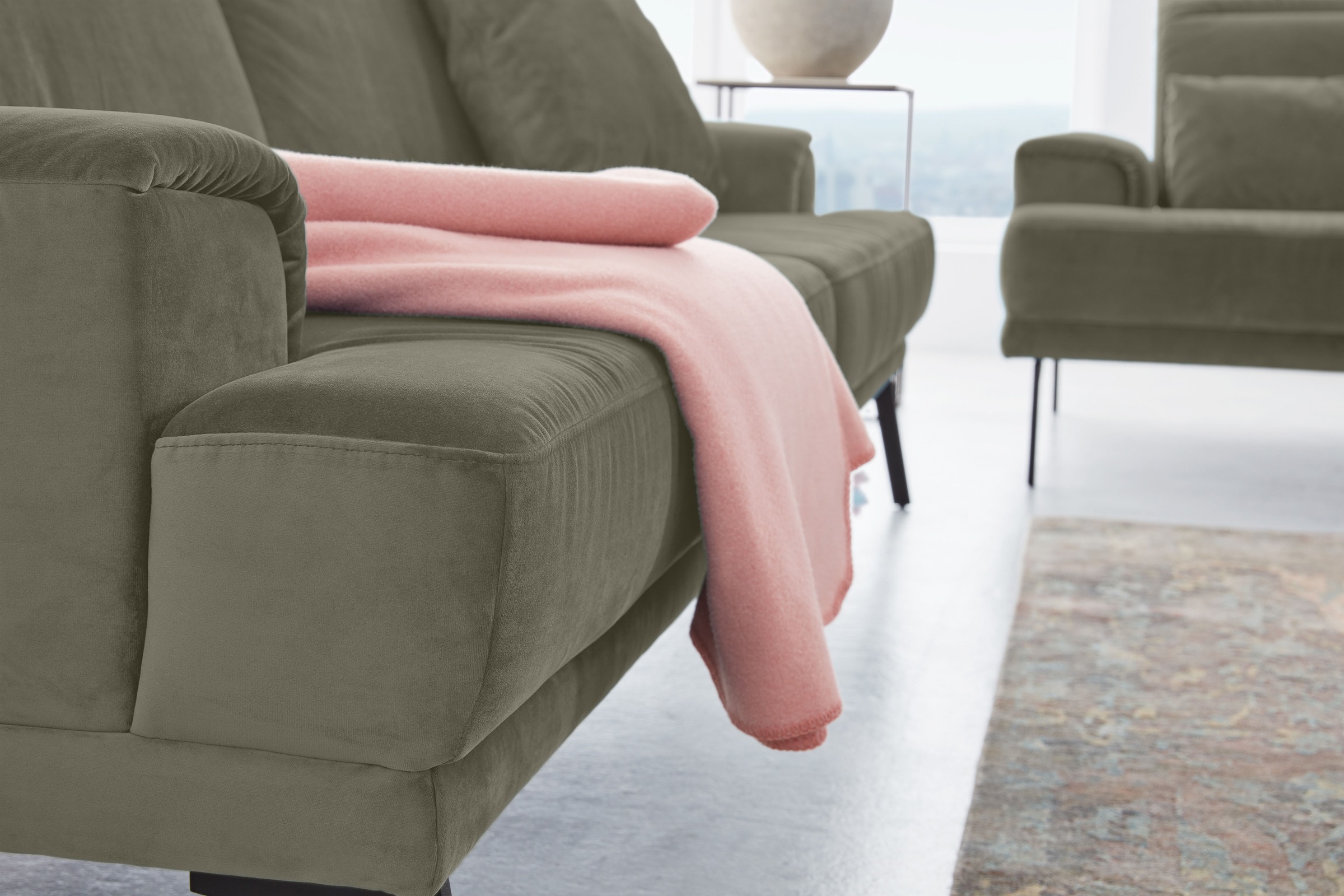 Musterring 3-Sitzer »MR 4580«, inkl. Kopf- und Sitztiefenverstellung, Fuß schwarz, B228 x T103 cm
