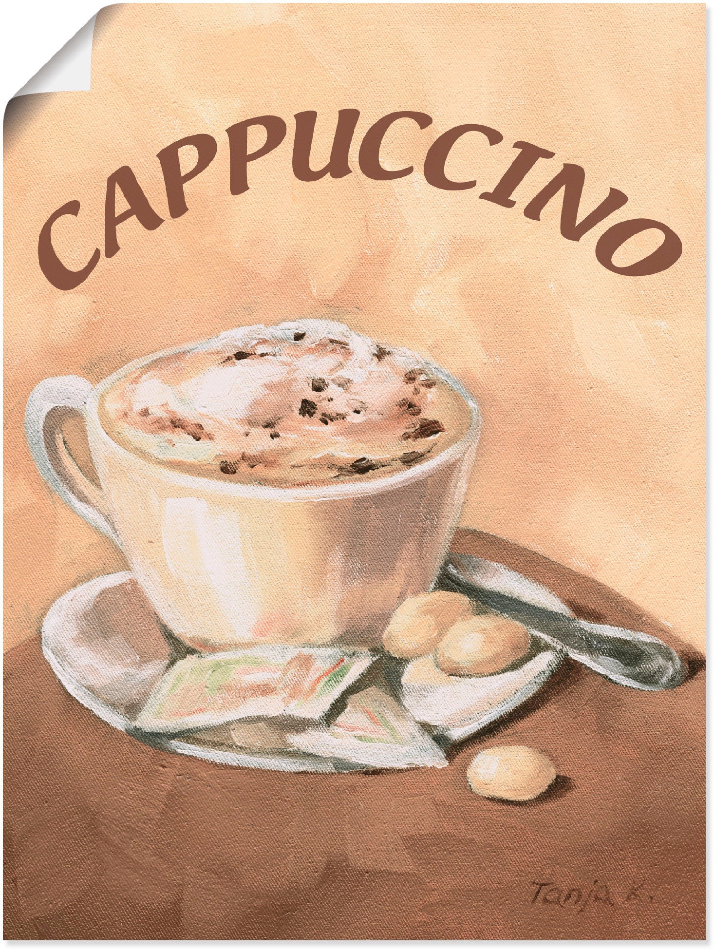 Artland Wandbild »Tasse Cappuccino«, Getränke, (1 St.), als Leinwandbild, Poster, Wandaufkleber in verschied. Größen